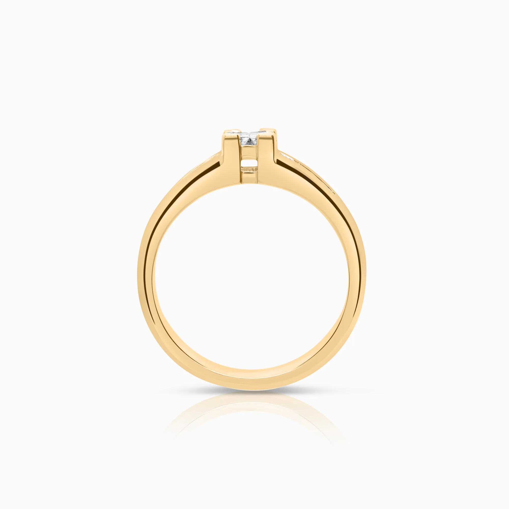 Side stone ring 0.28ct 18K gold - Image 2