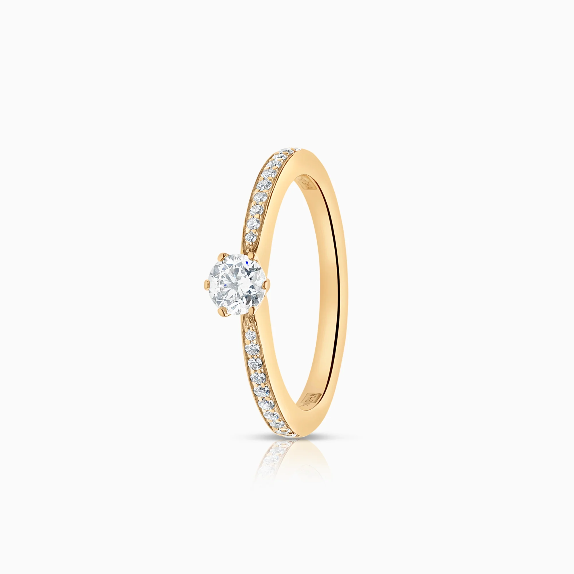 Side-stone ring 0.30ct 18K gold