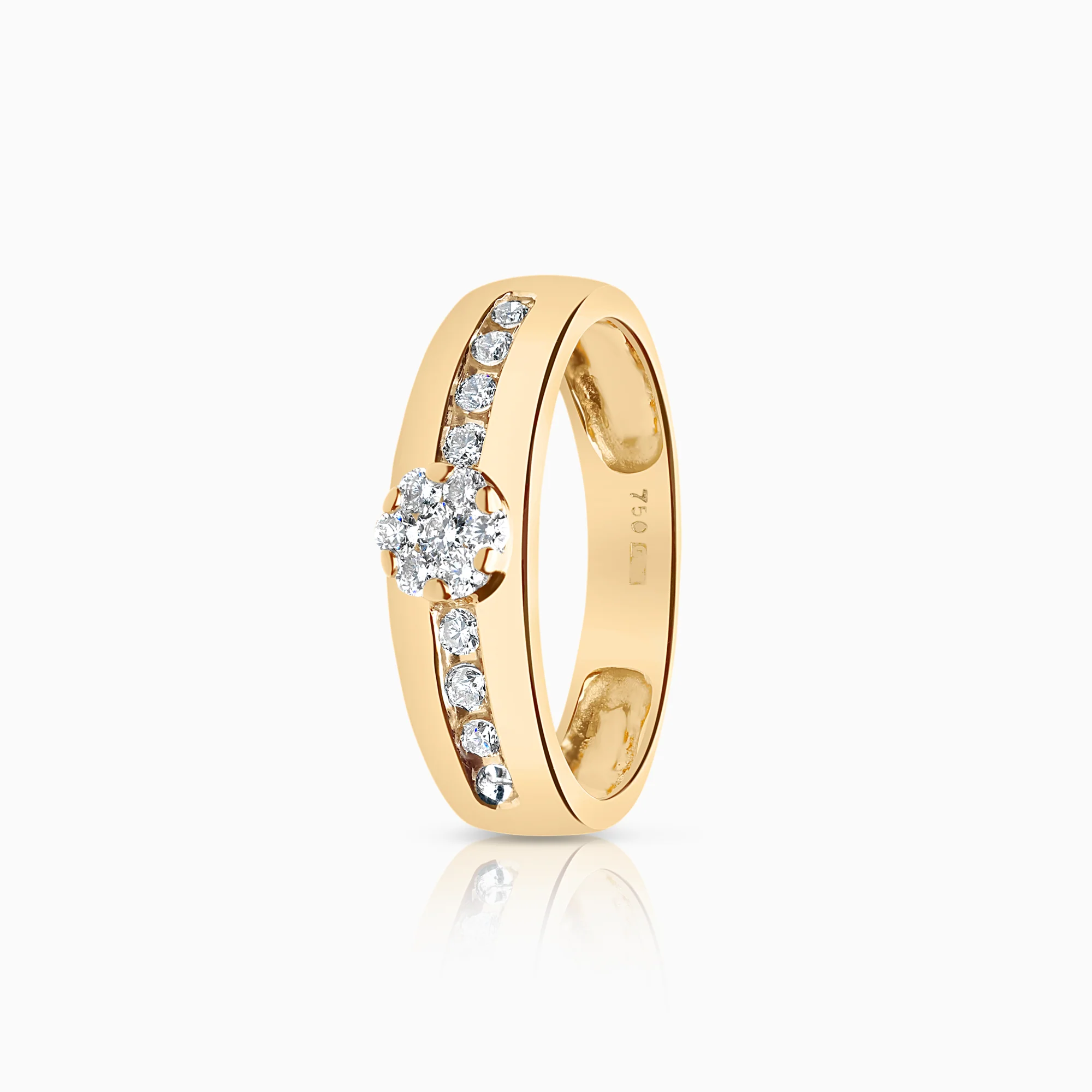 Side-stone ring 0.30ct 18K gold