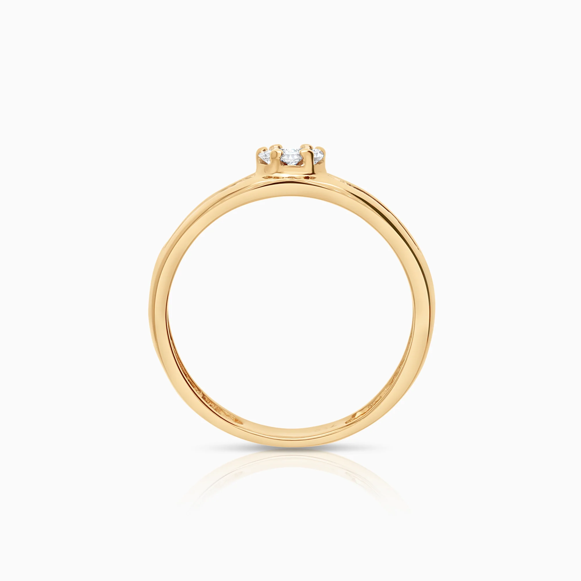 Side-stone ring 0.30ct 18K gold - Image 2