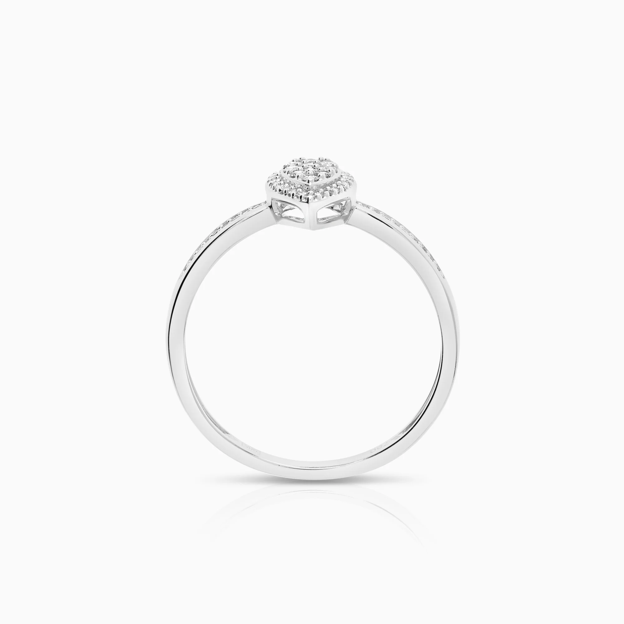 Side stone ring 0.30ct 18K white gold - Image 2