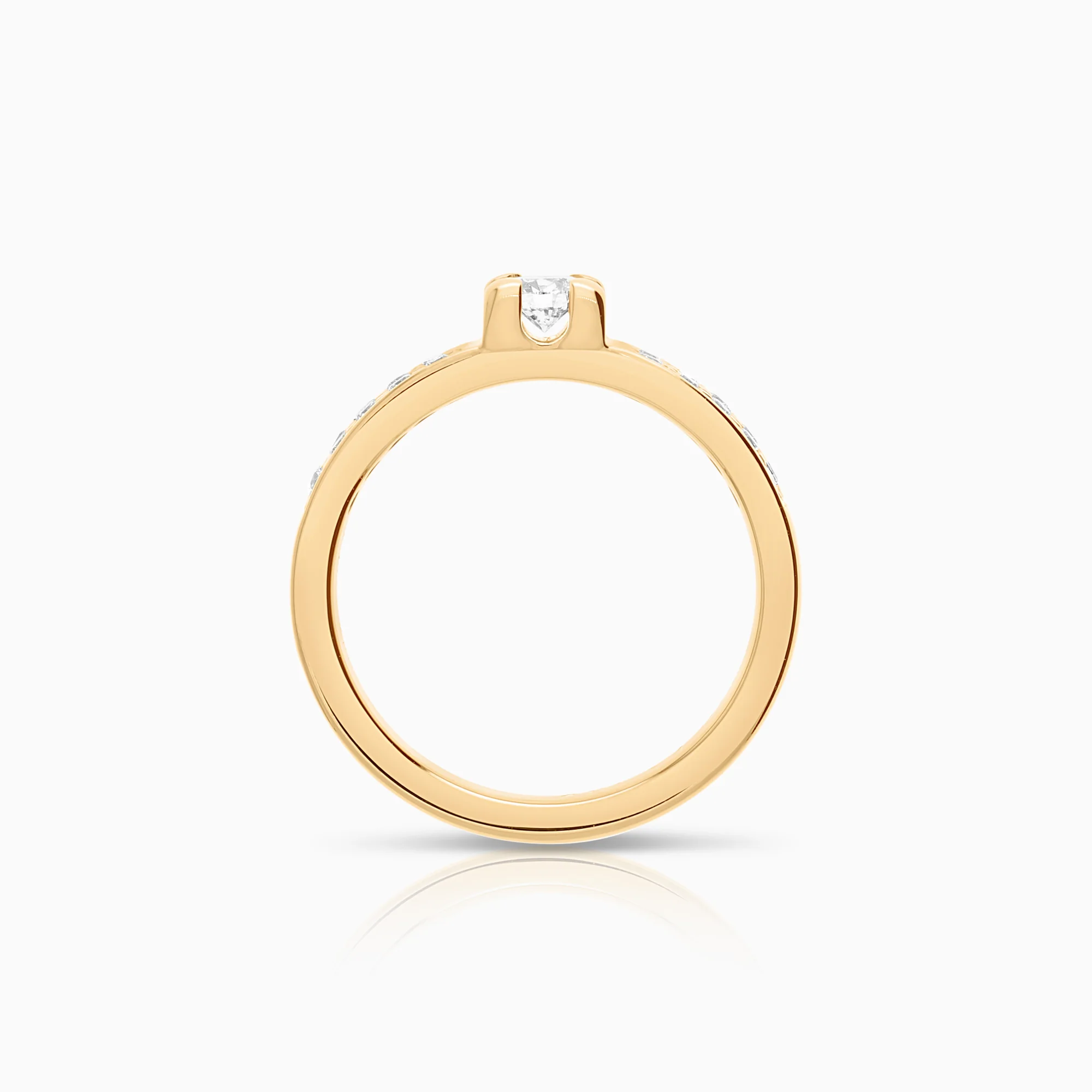 Side-stone ring 0.35ct 18K gold - Image 2