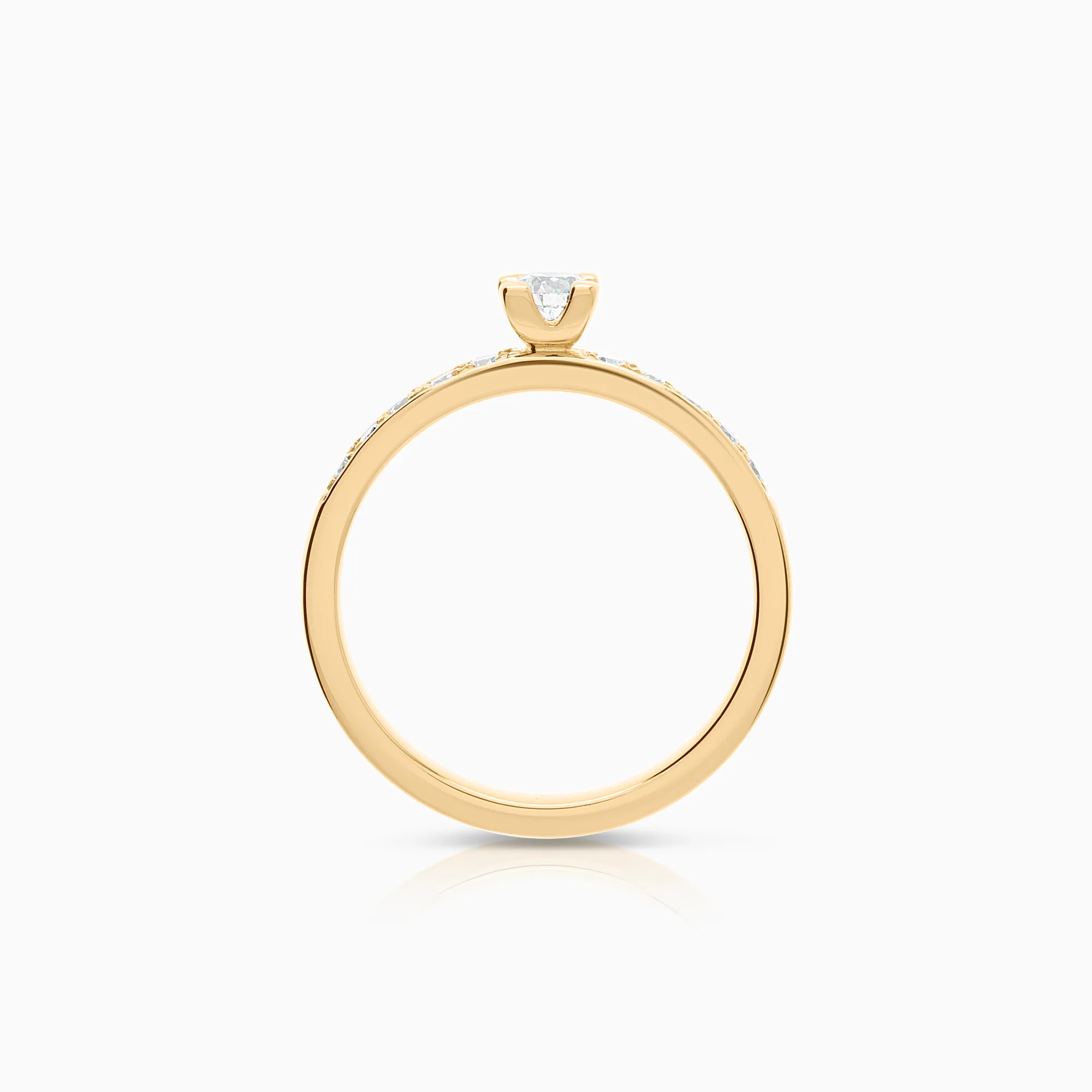 Side stone ring 0.40ct 18K gold - Image 2
