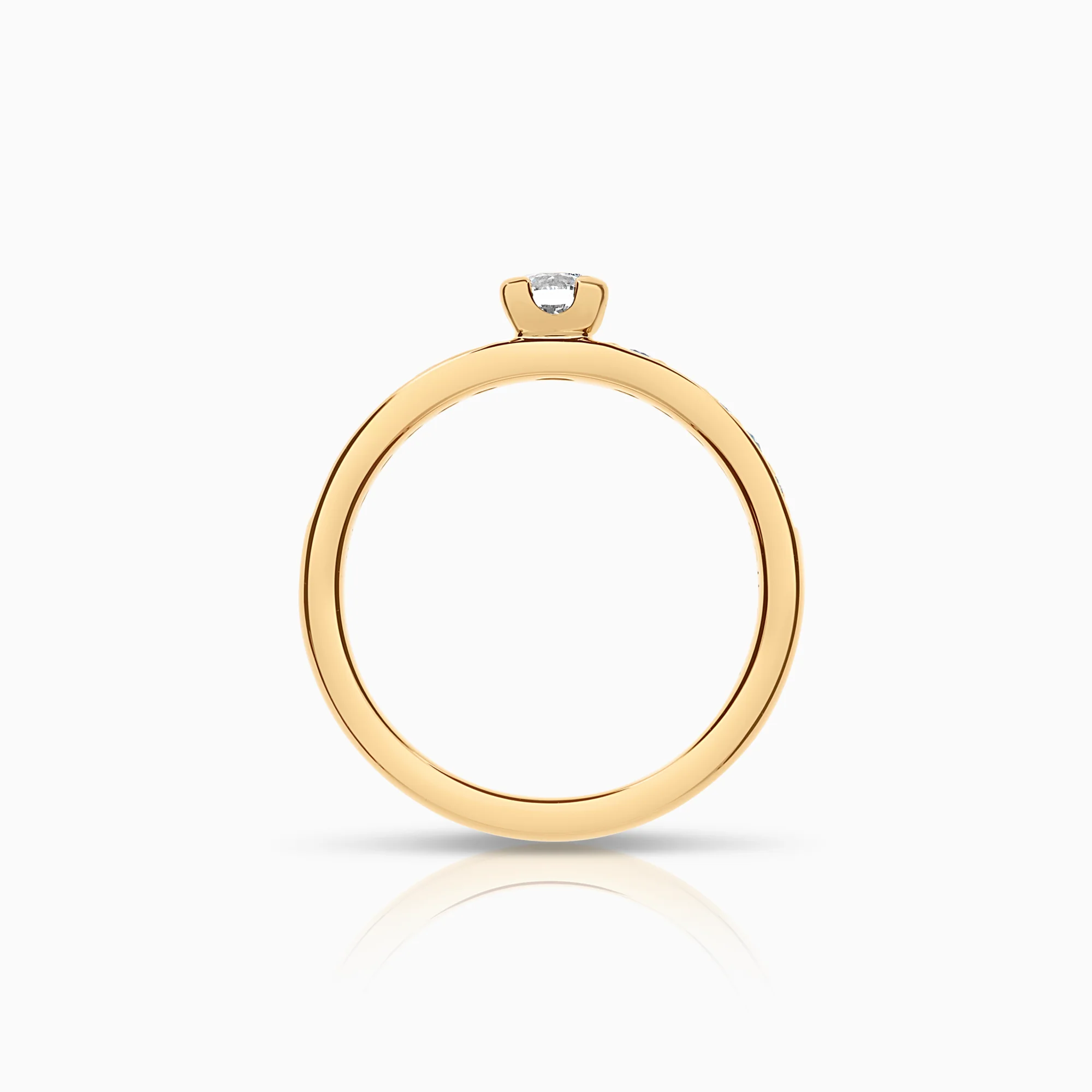 Side stone ring 0.45ct 18K gold - Image 2