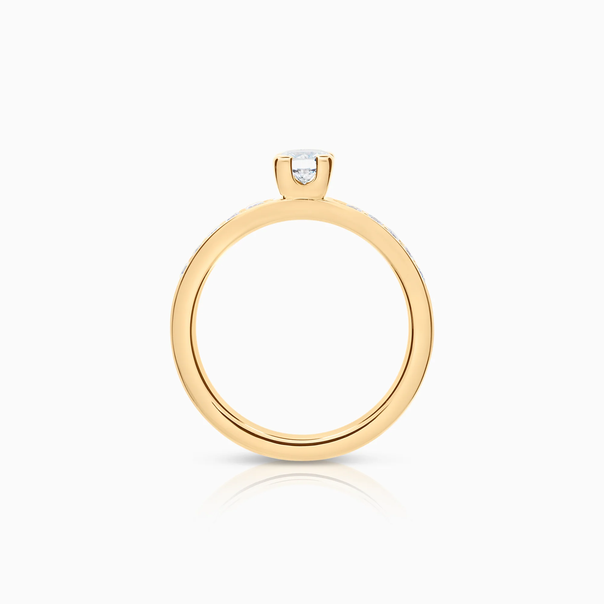 Side stone ring 0.45ct 18K gold - Image 2
