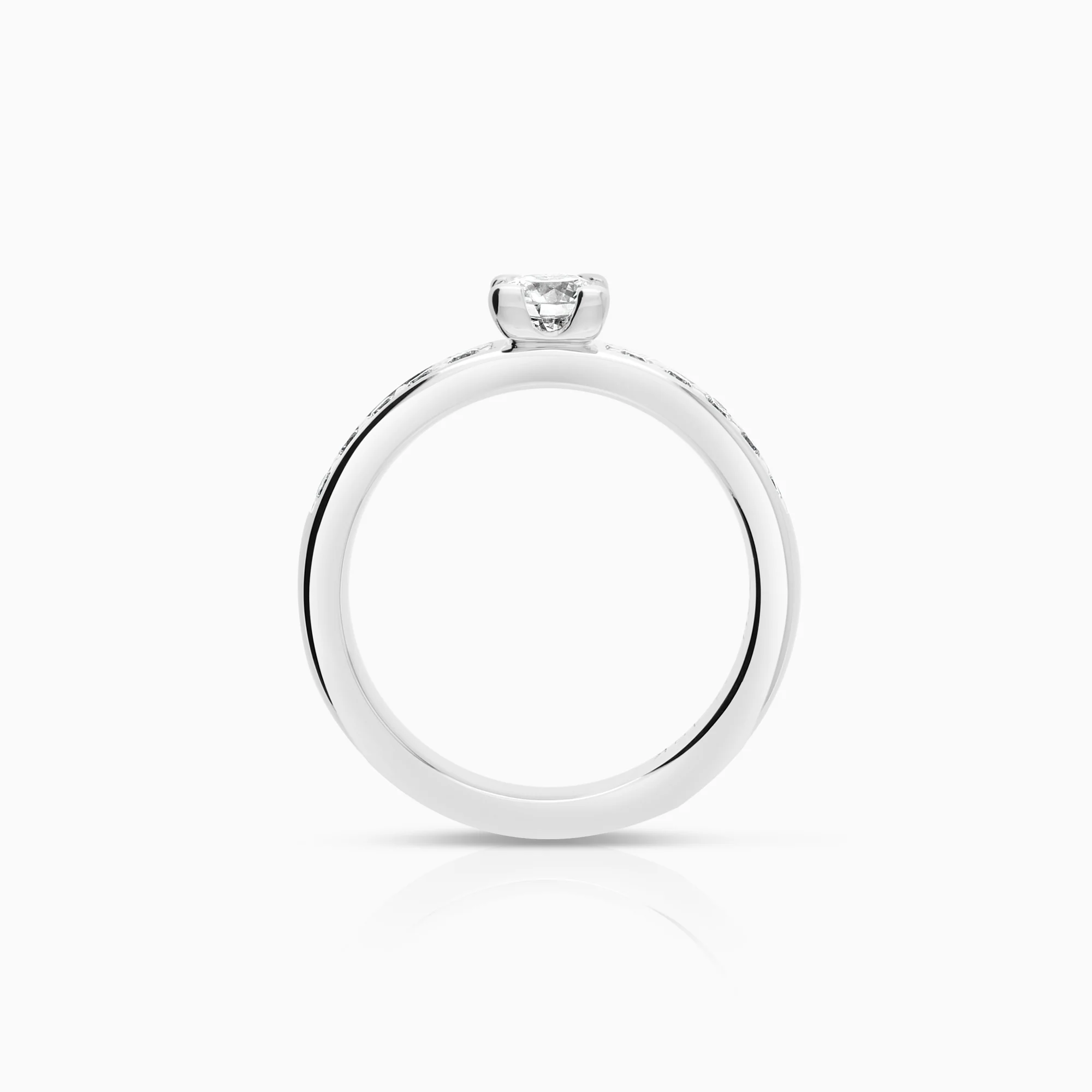 Side Stone Ring 0.45ct 18K White Gold - Image 2