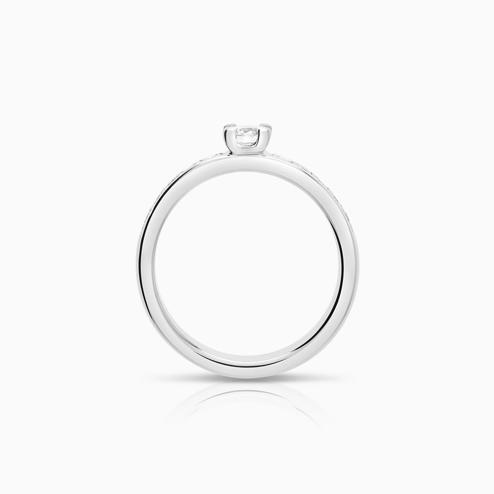 Side Stone Ring 0.45ct 18K White Gold - Image 2