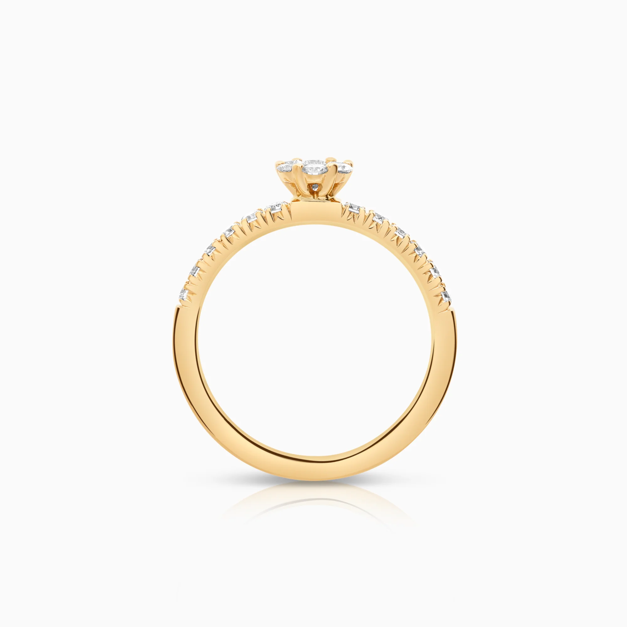 Side stone ring 0.48ct 18K gold - Image 2