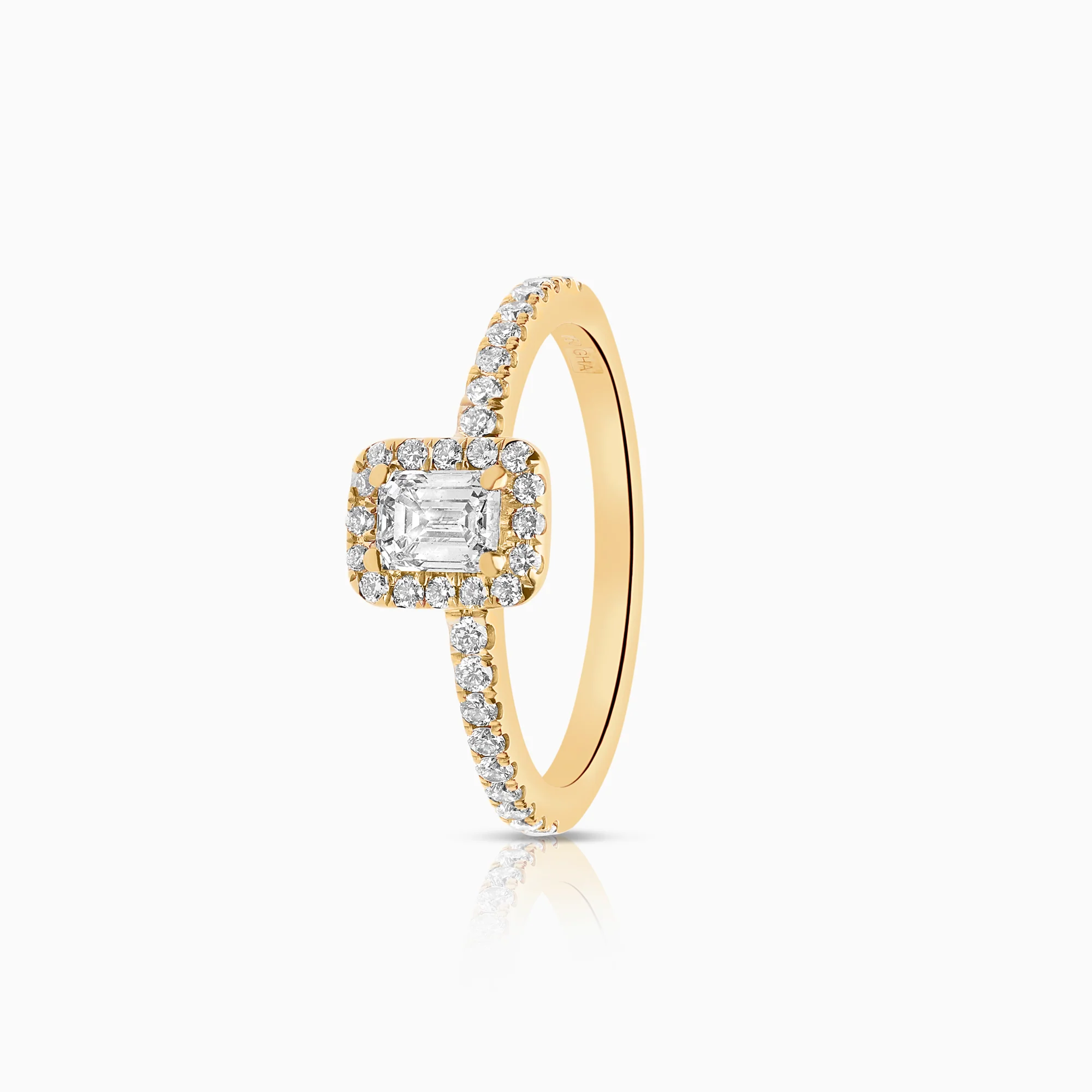 Side-stone ring 0.49ct 18K gold