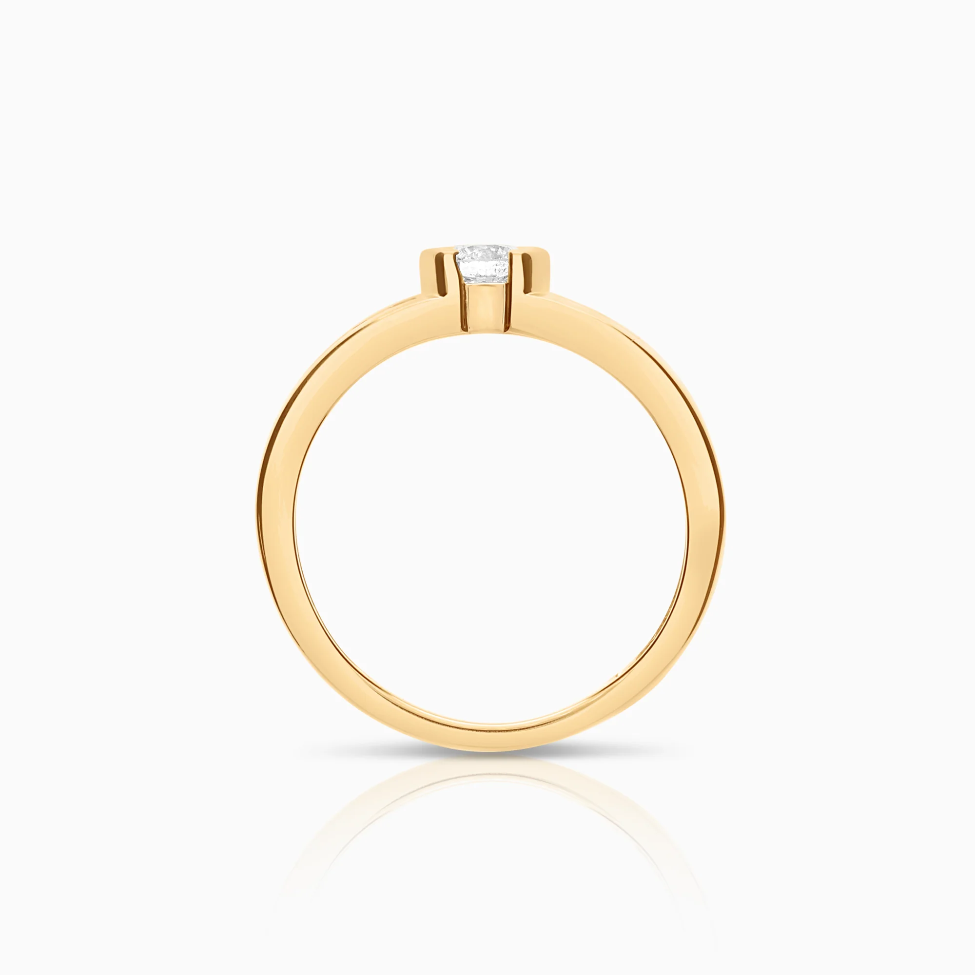 Side-stone ring 0.50ct 18K gold - Image 2