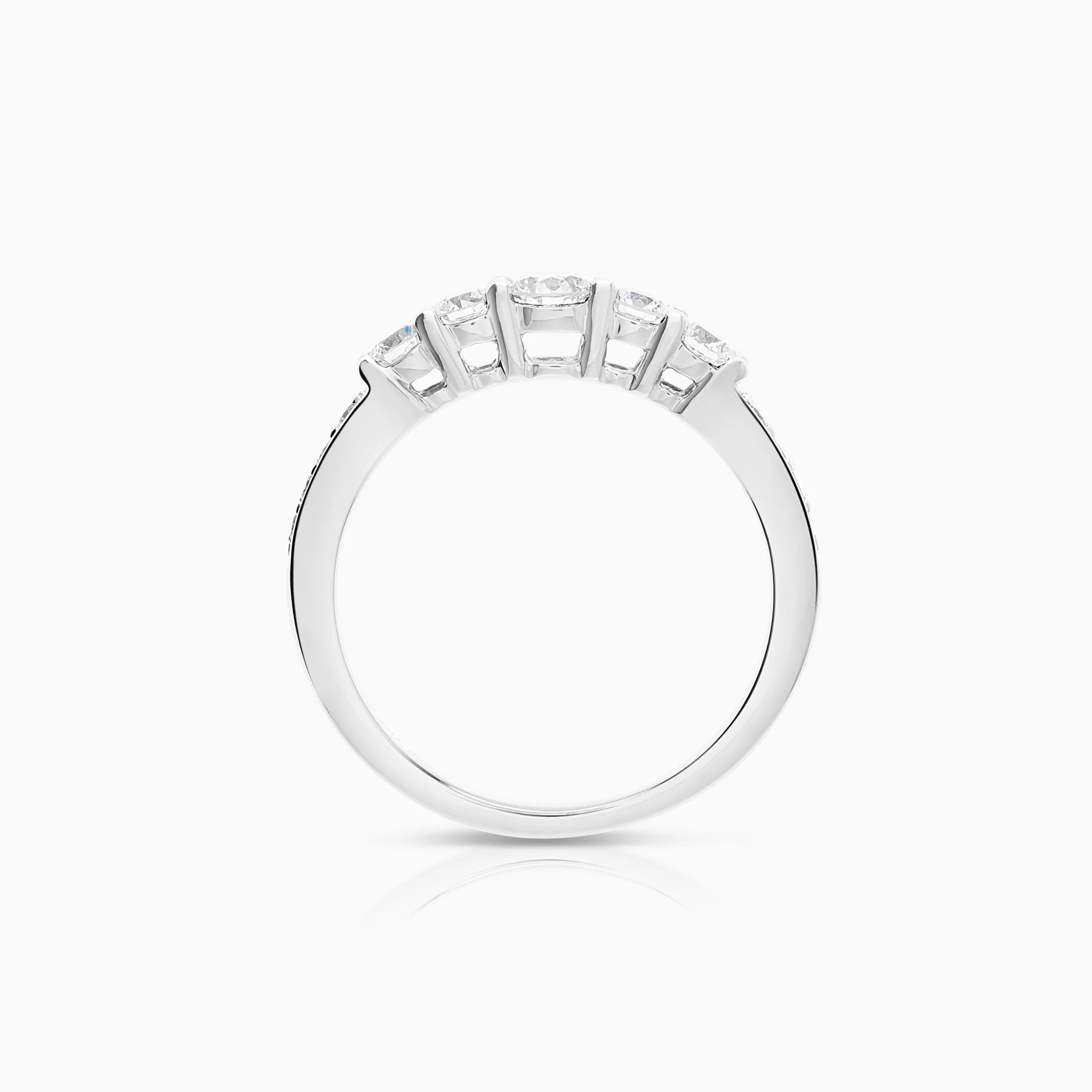 Side-stone ring 0.50ct 18K white gold - Image 2