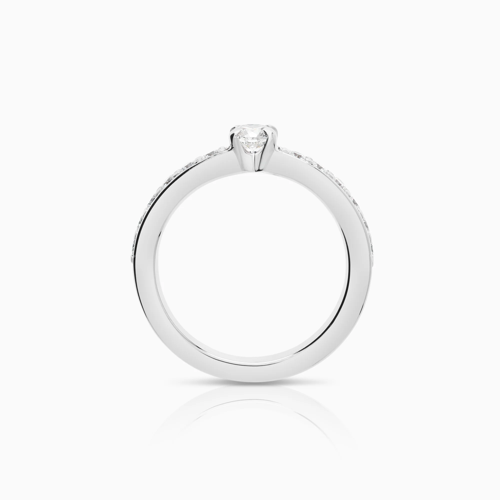 Side-stone ring 0.50ct 18K white gold - Image 2
