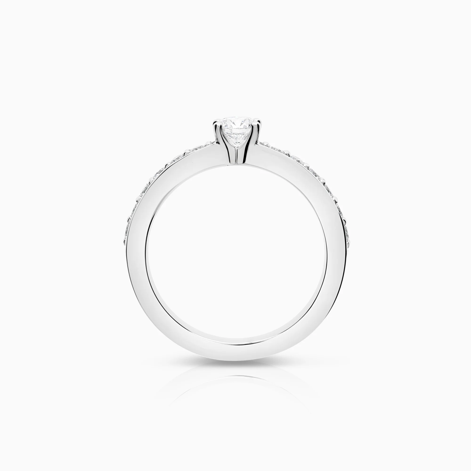 Side-stone ring 0.51ct 18K white gold - Image 2