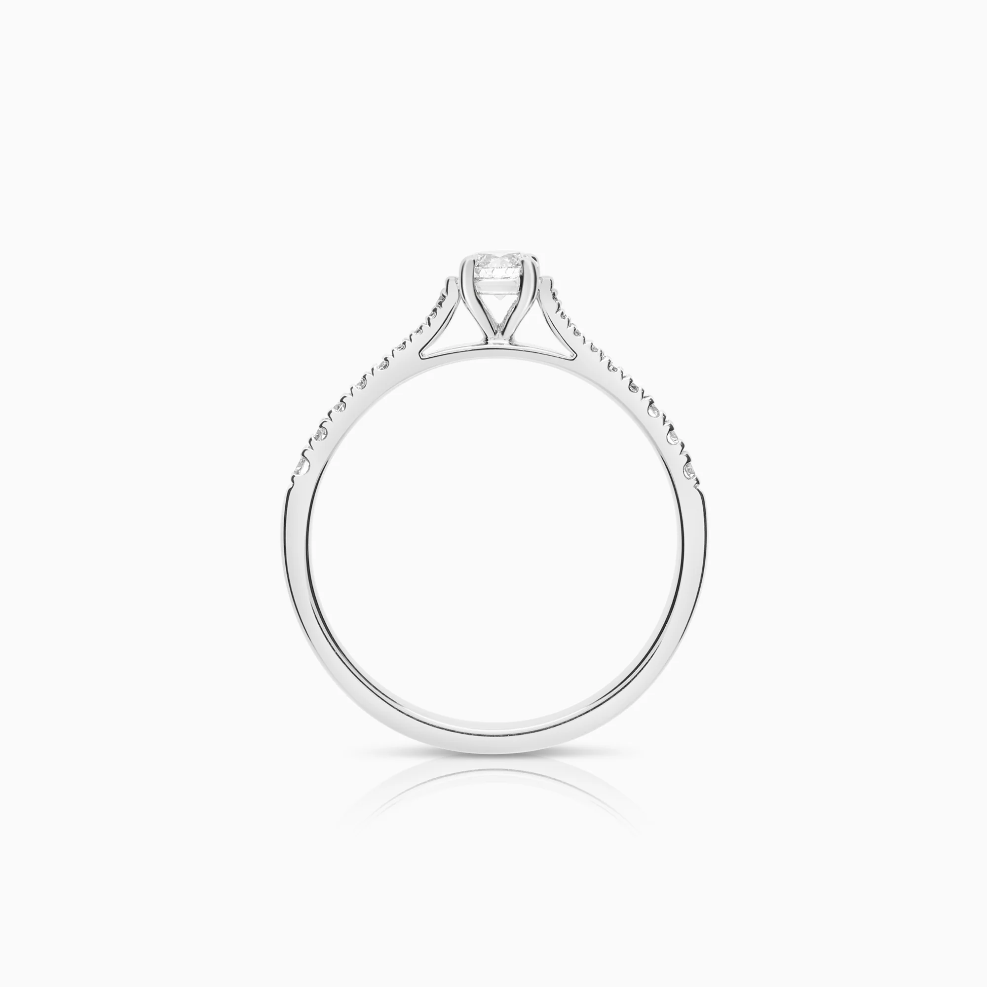 Side-stone ring 0.56ct 18K white gold - Image 2
