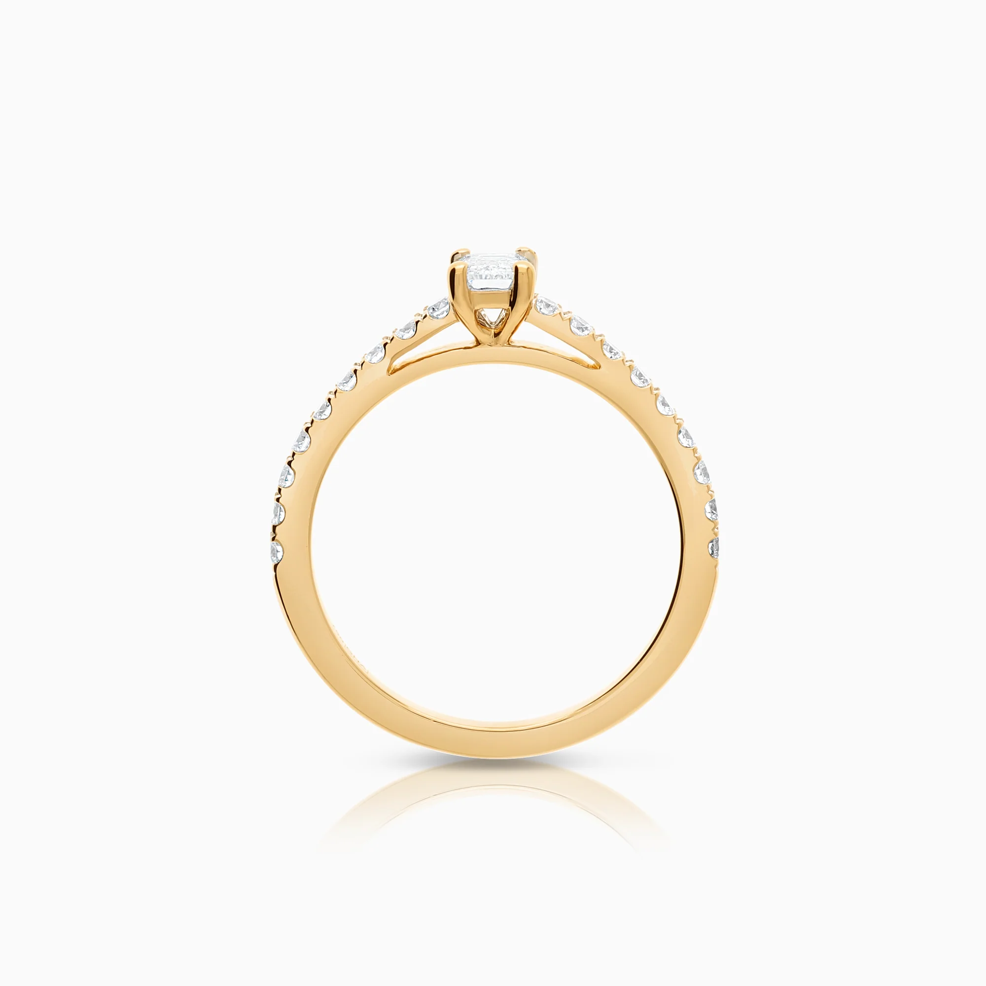 Side-stone ring 0.61ct 18K gold - Image 2