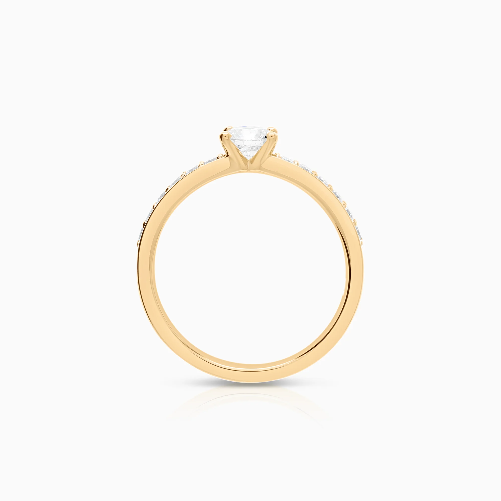 Side-stone ring 0.62ct 18K gold - Image 2