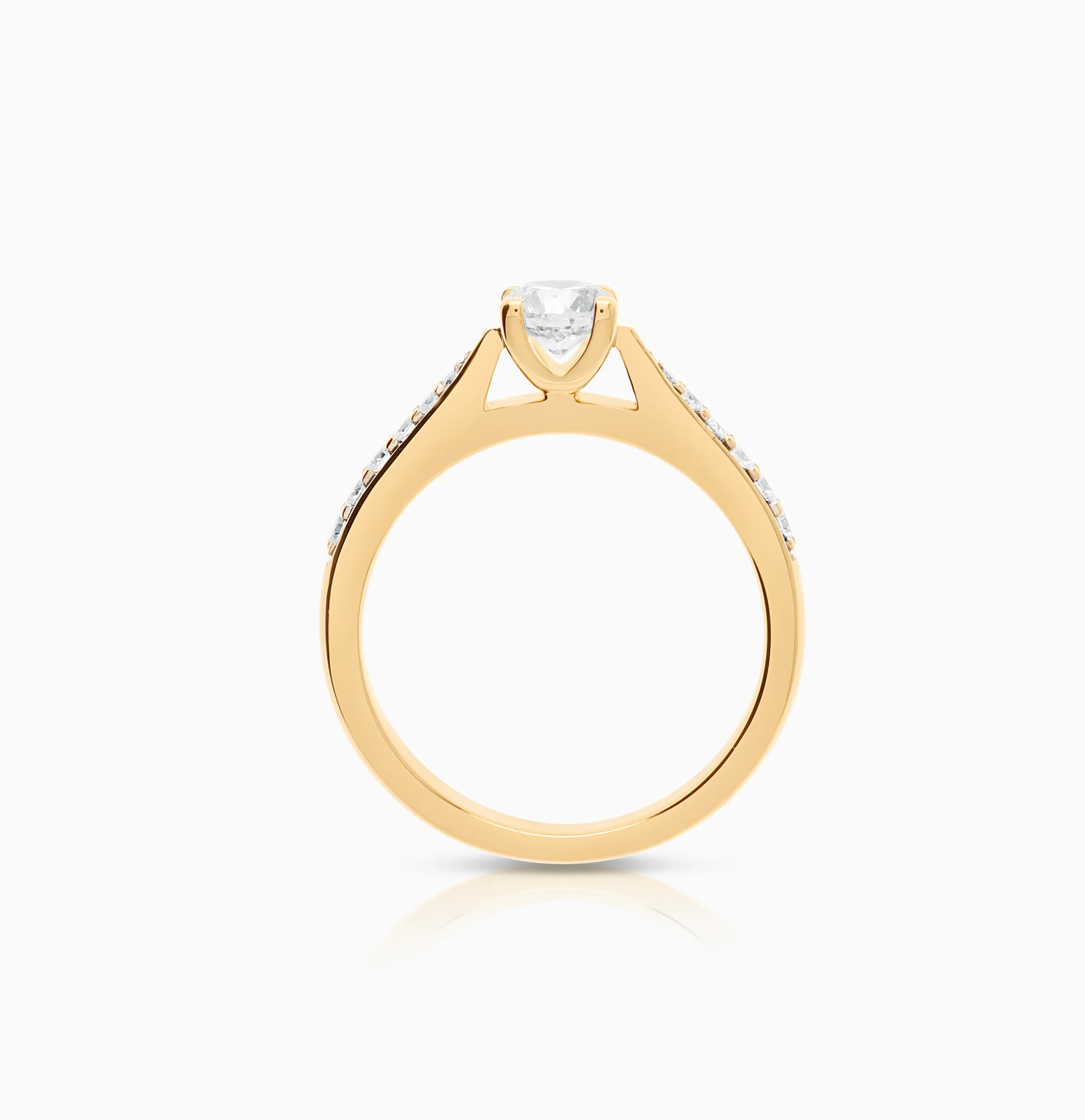 Side-stone ring 0.62ct 18K gold - Image 2