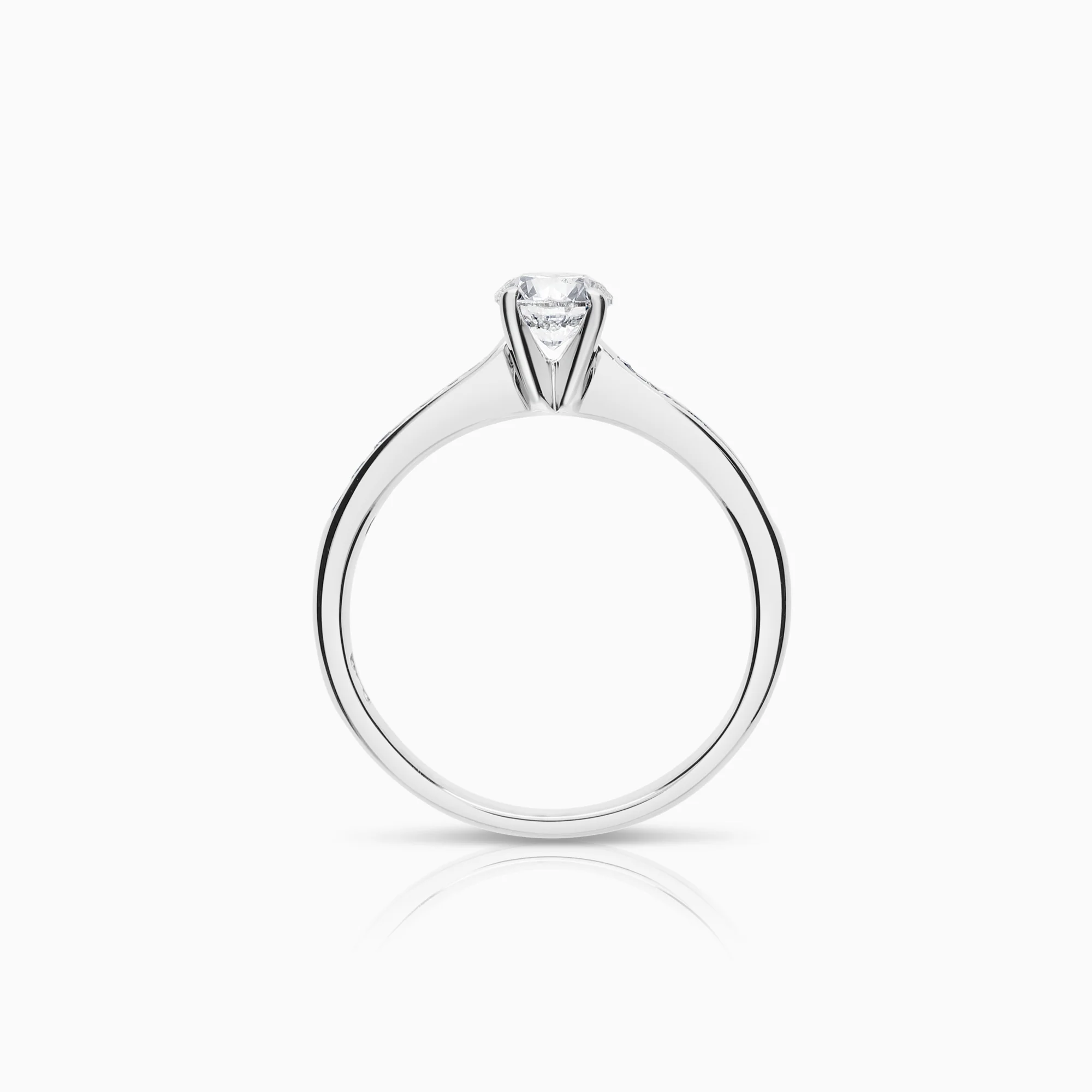 Side-stone ring 0.62ct 18K white gold - Image 2