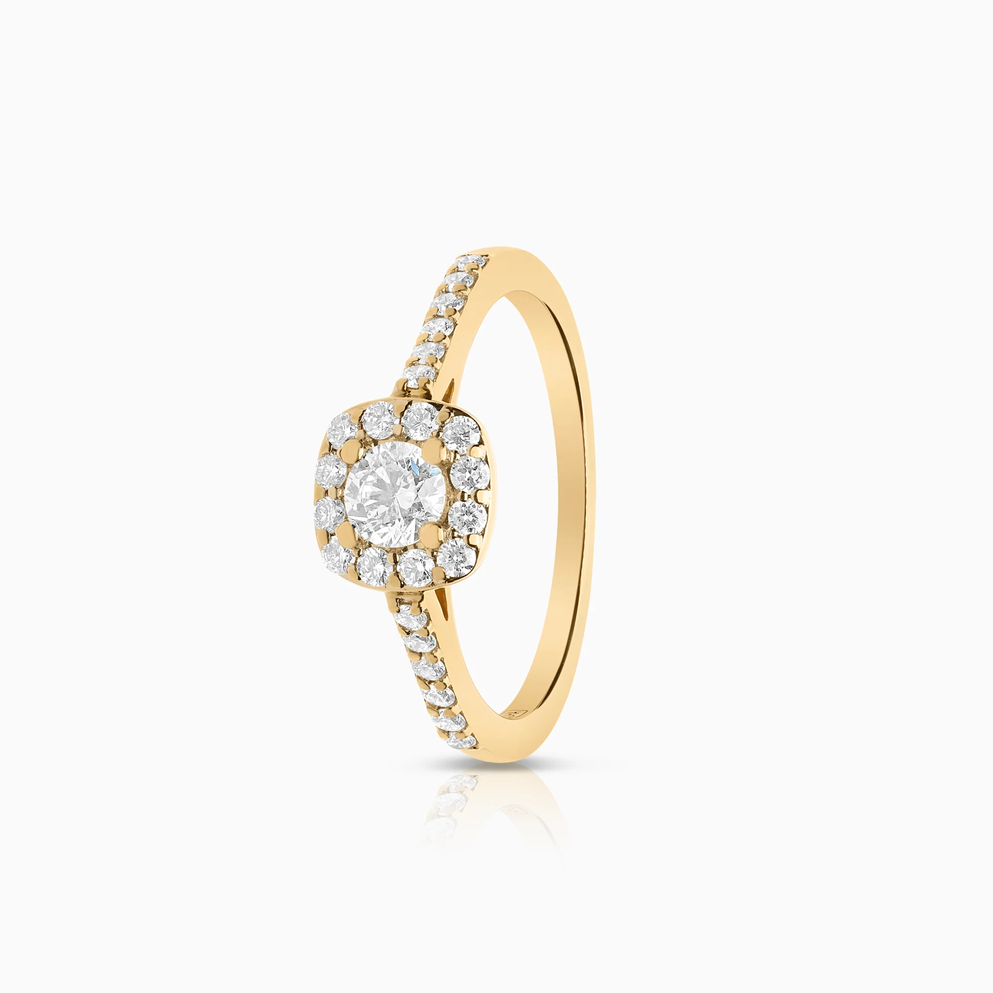 Side-stone ring 0.63ct 18K gold