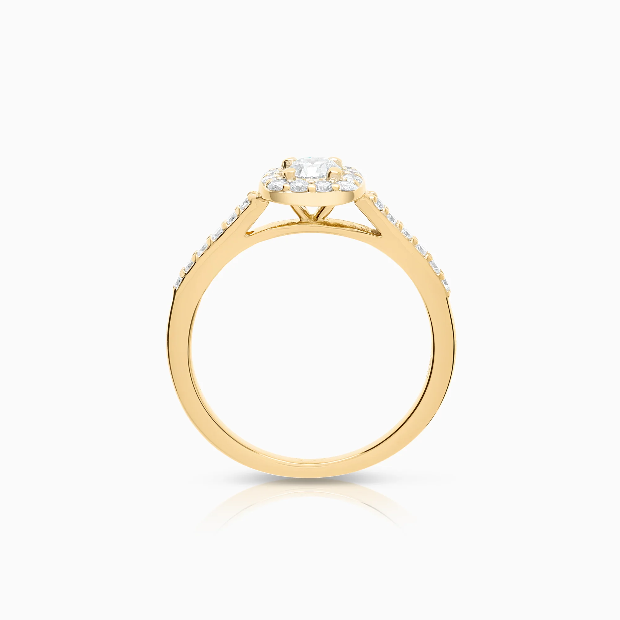 Side-stone ring 0.63ct 18K gold - Image 2