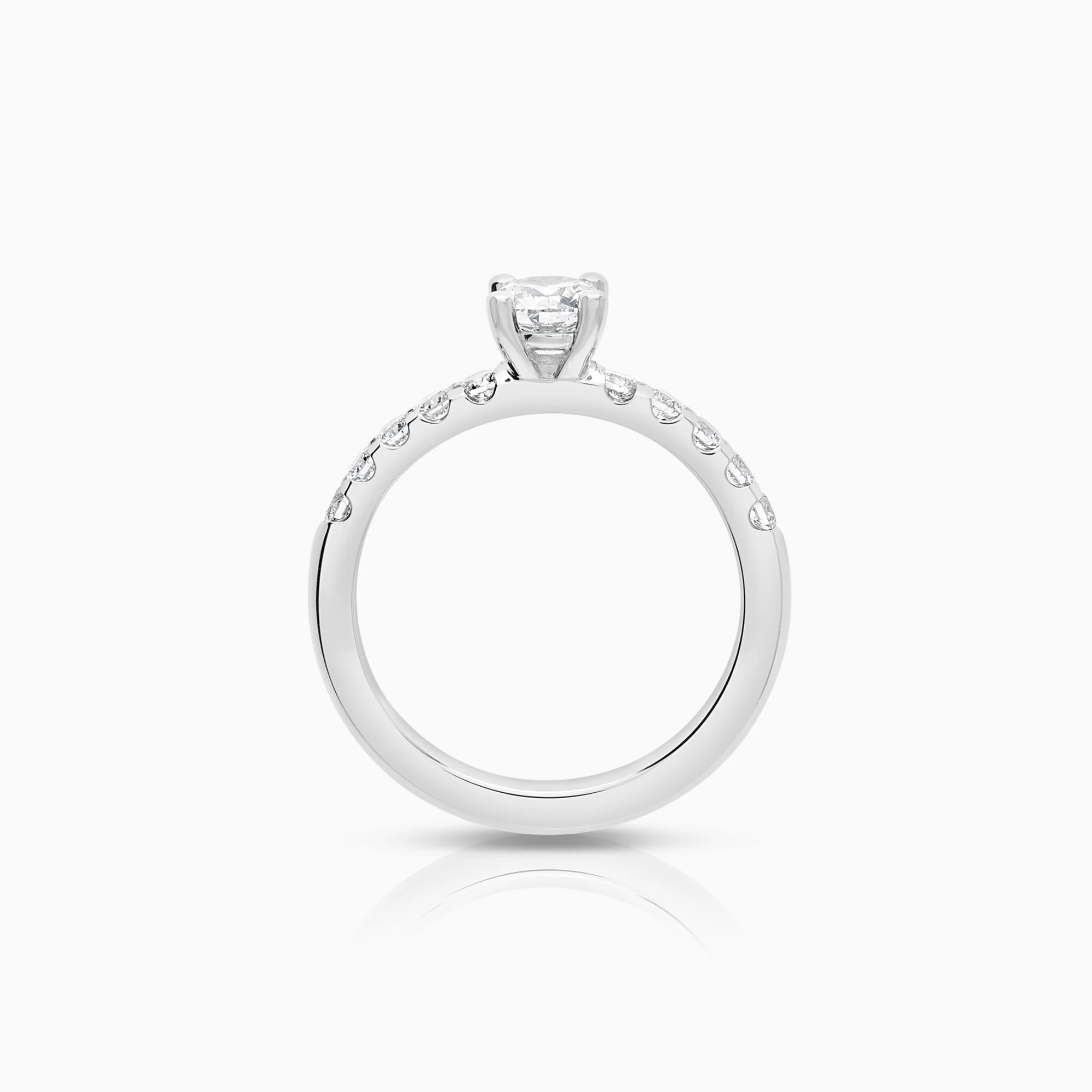 Side-stone ring 0.70ct 950 platinum - Image 2