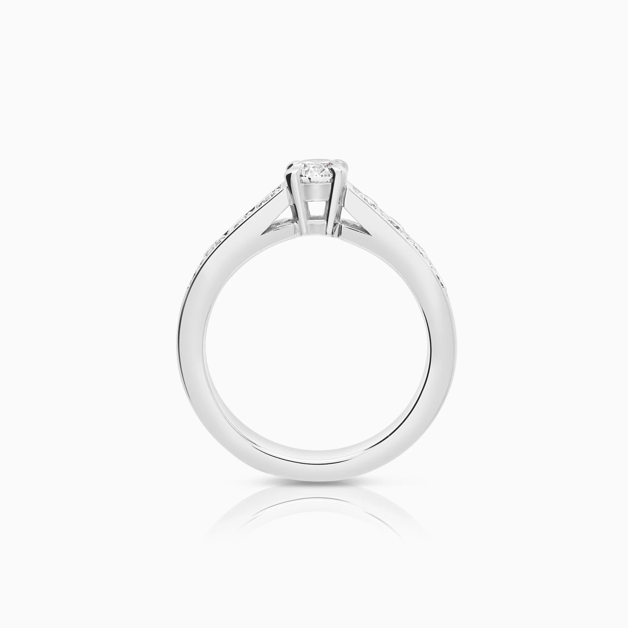 Side-stone ring 0.95ct 18K white gold - Image 2