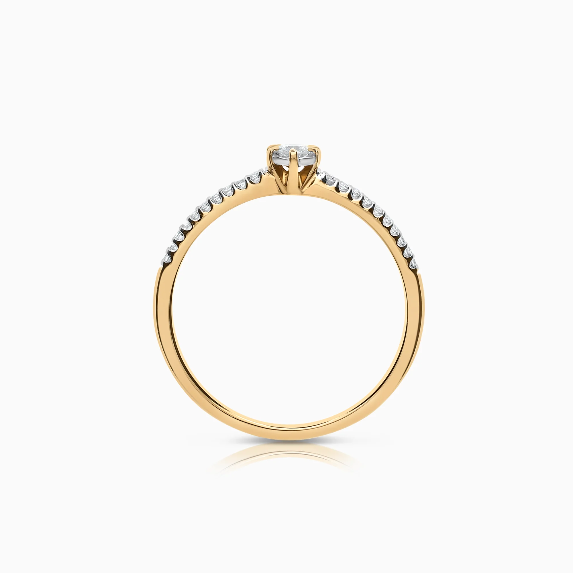 Side stone ring 0.13ct 18K gold - Image 2