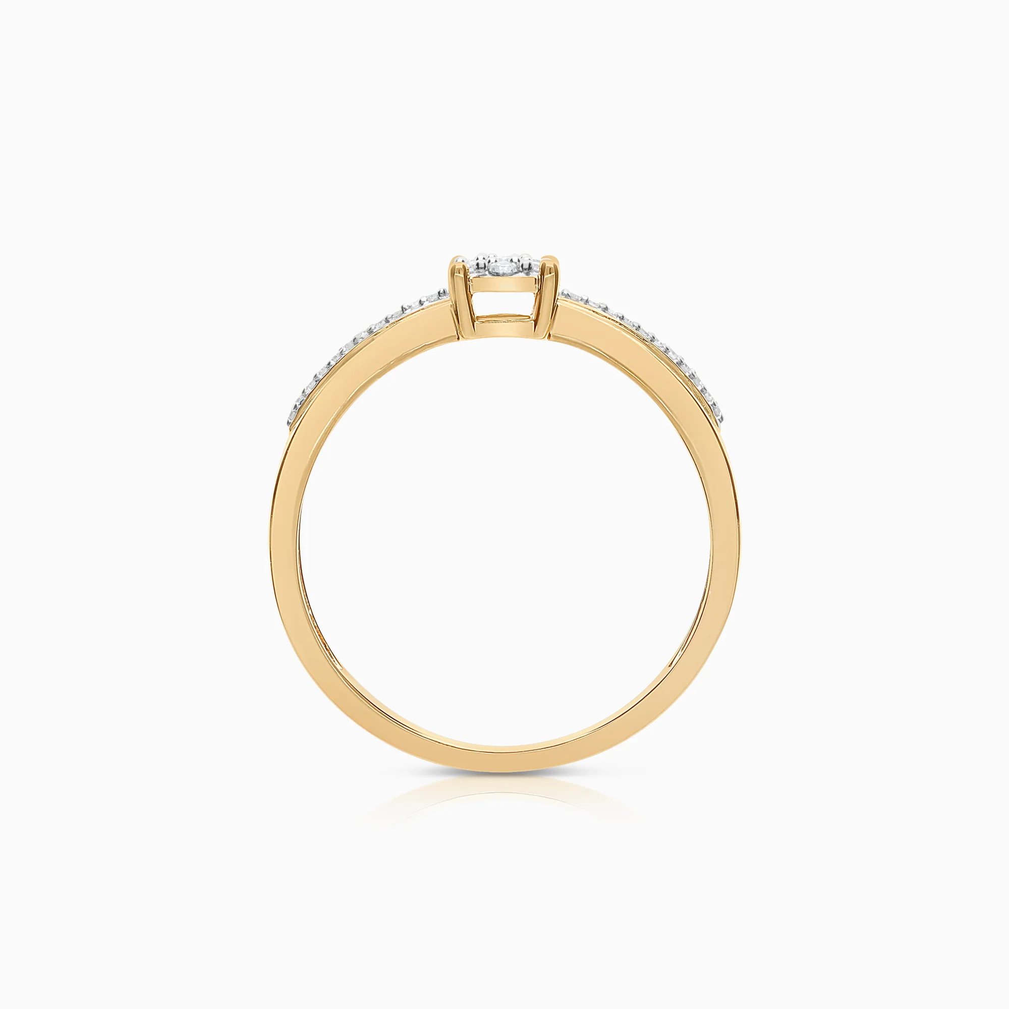 Side stone ring 0.15ct 18K gold - Image 3