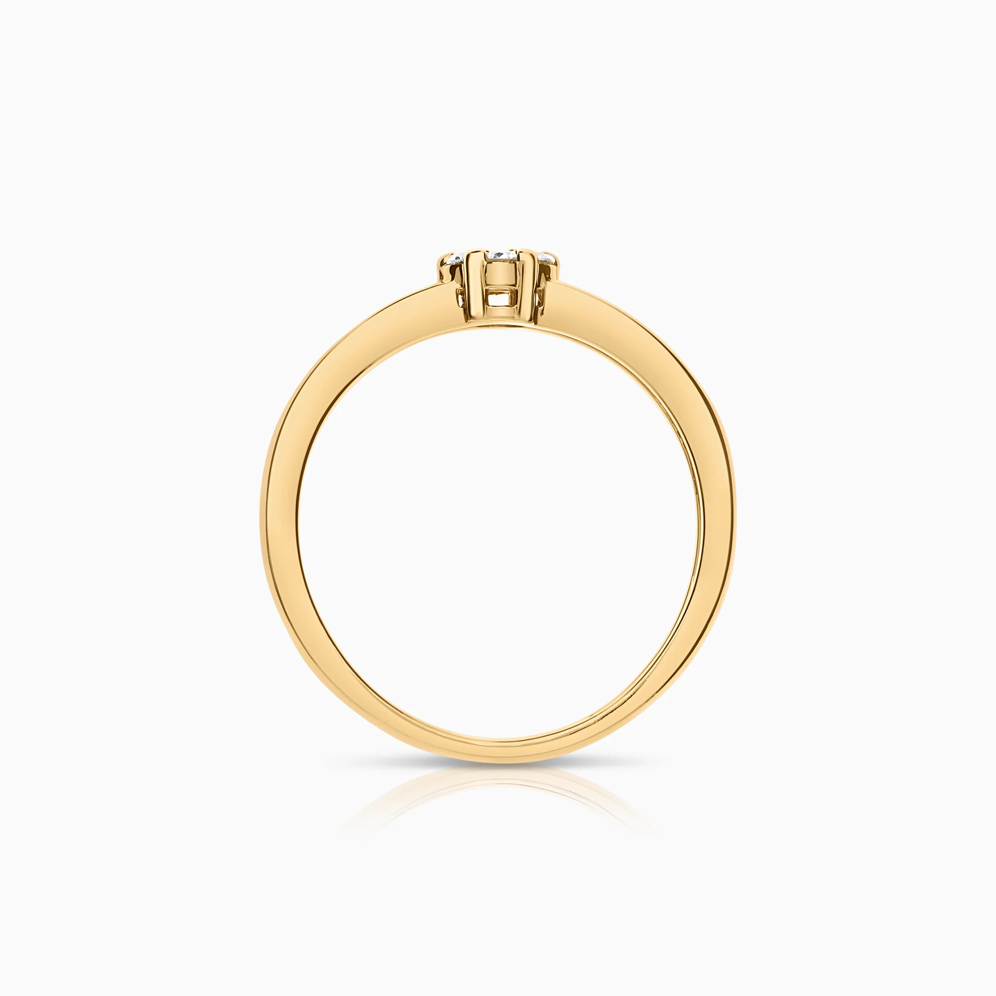 Side stone ring 0.16ct 18K gold - Image 2
