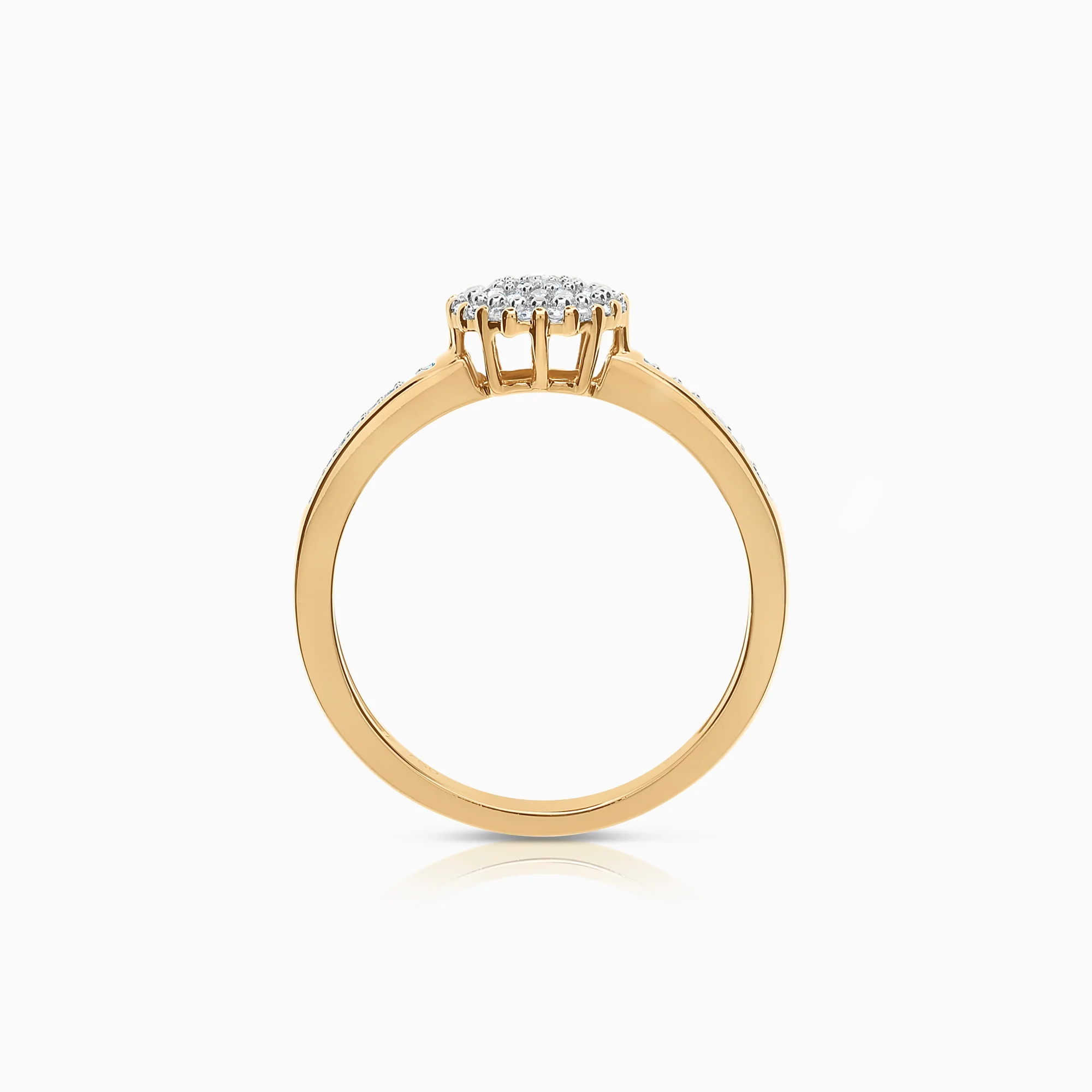Side stone ring 0.17ct 18K gold - Image 2