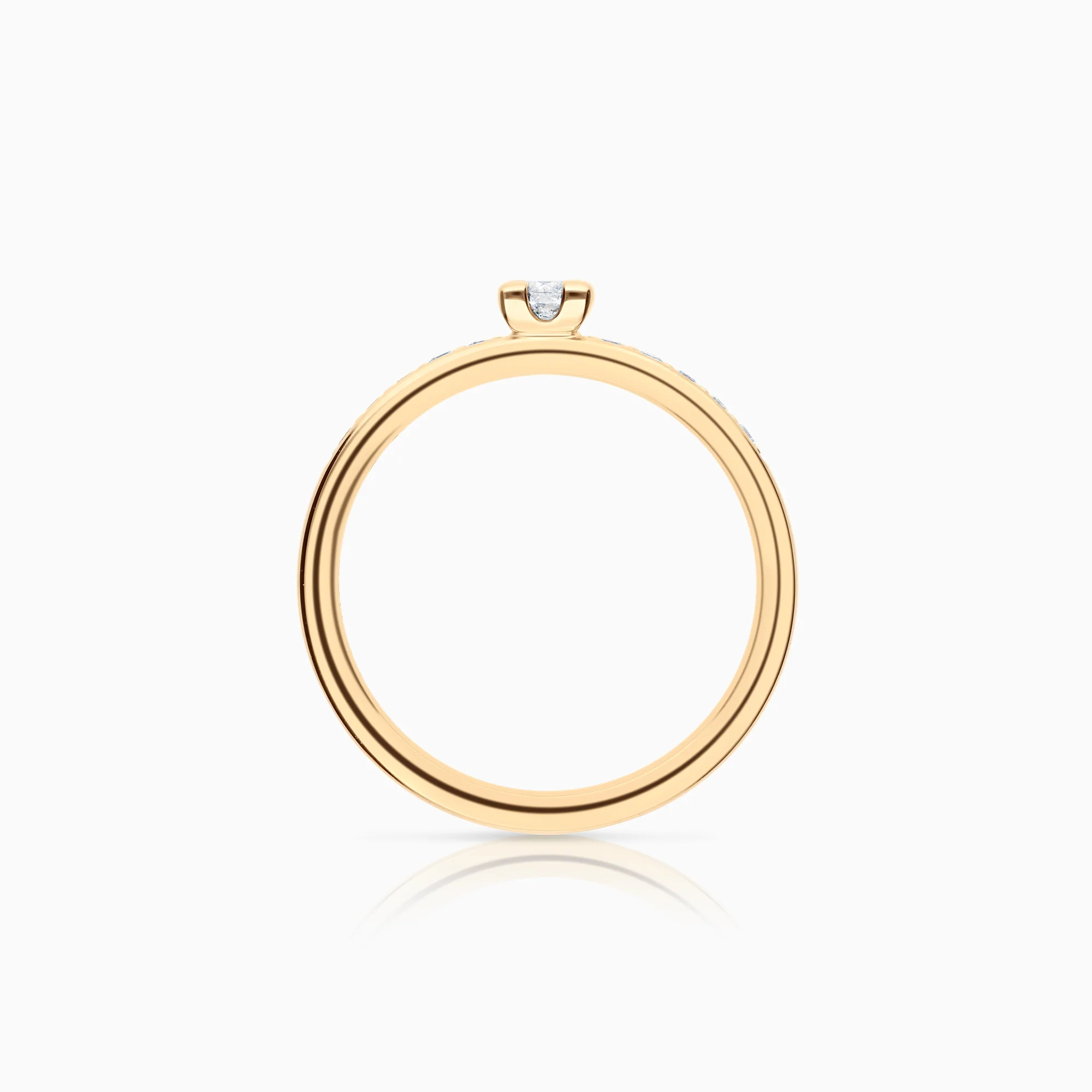 Side-stone ring 0.20ct 18K gold - Image 2