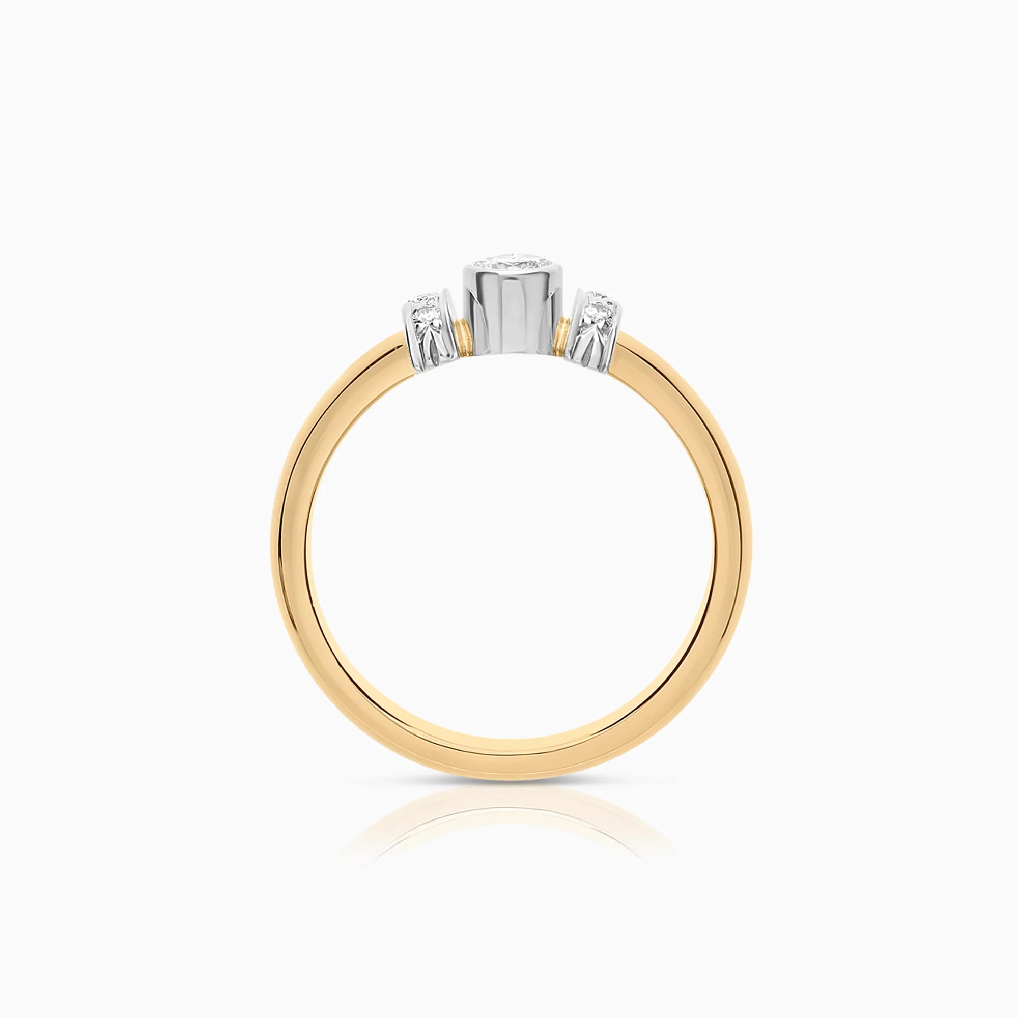 Side Stone Ring 0.22ct 18K gold - Image 2