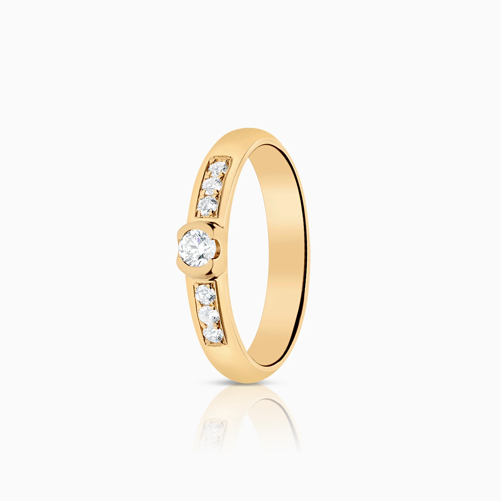 Side Stone Ring 0.22ct 18K gold