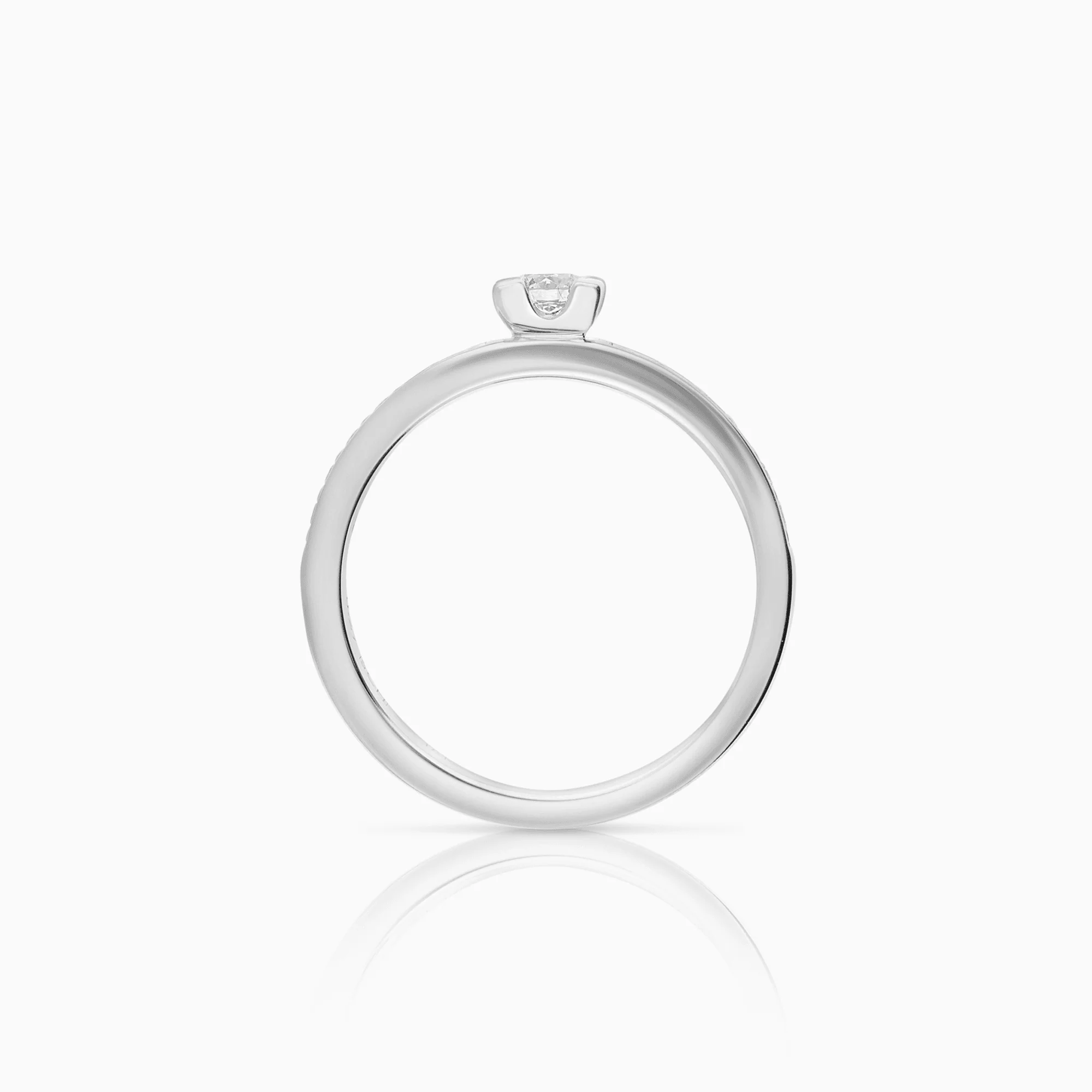 Side stone ring 0.27ct 18K white gold - Image 2