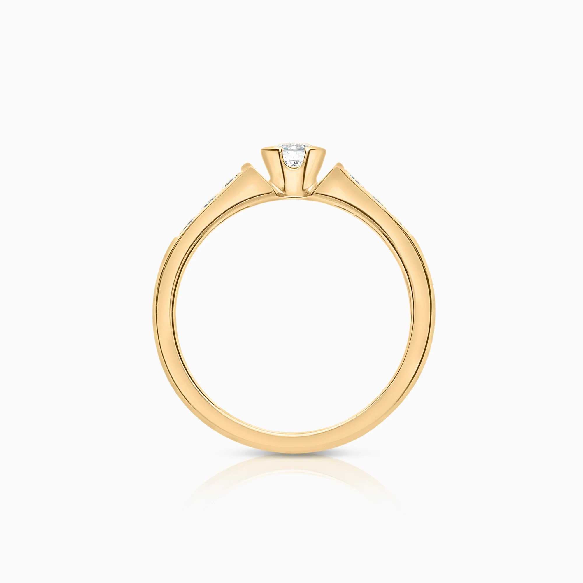 Side stone ring 0.33ct 18K gold - Image 2