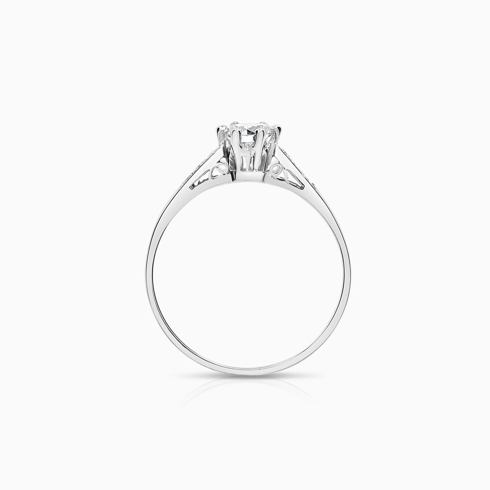 Side Stone Ring 0.35ct 18K White Gold - Image 2