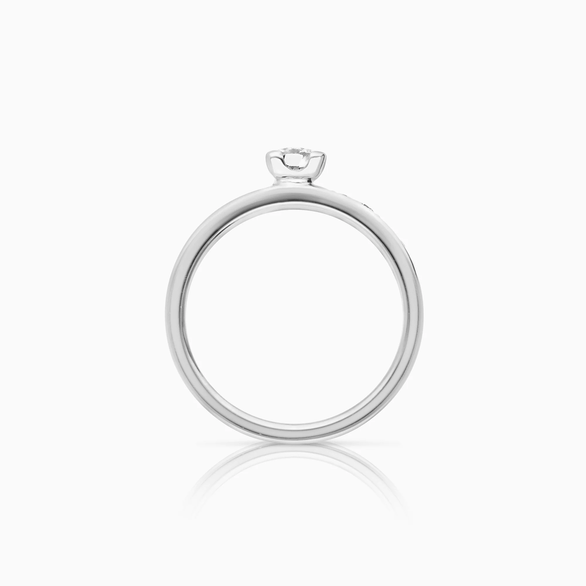 Side Stone Ring 0.45ct 18K White Gold - Image 2