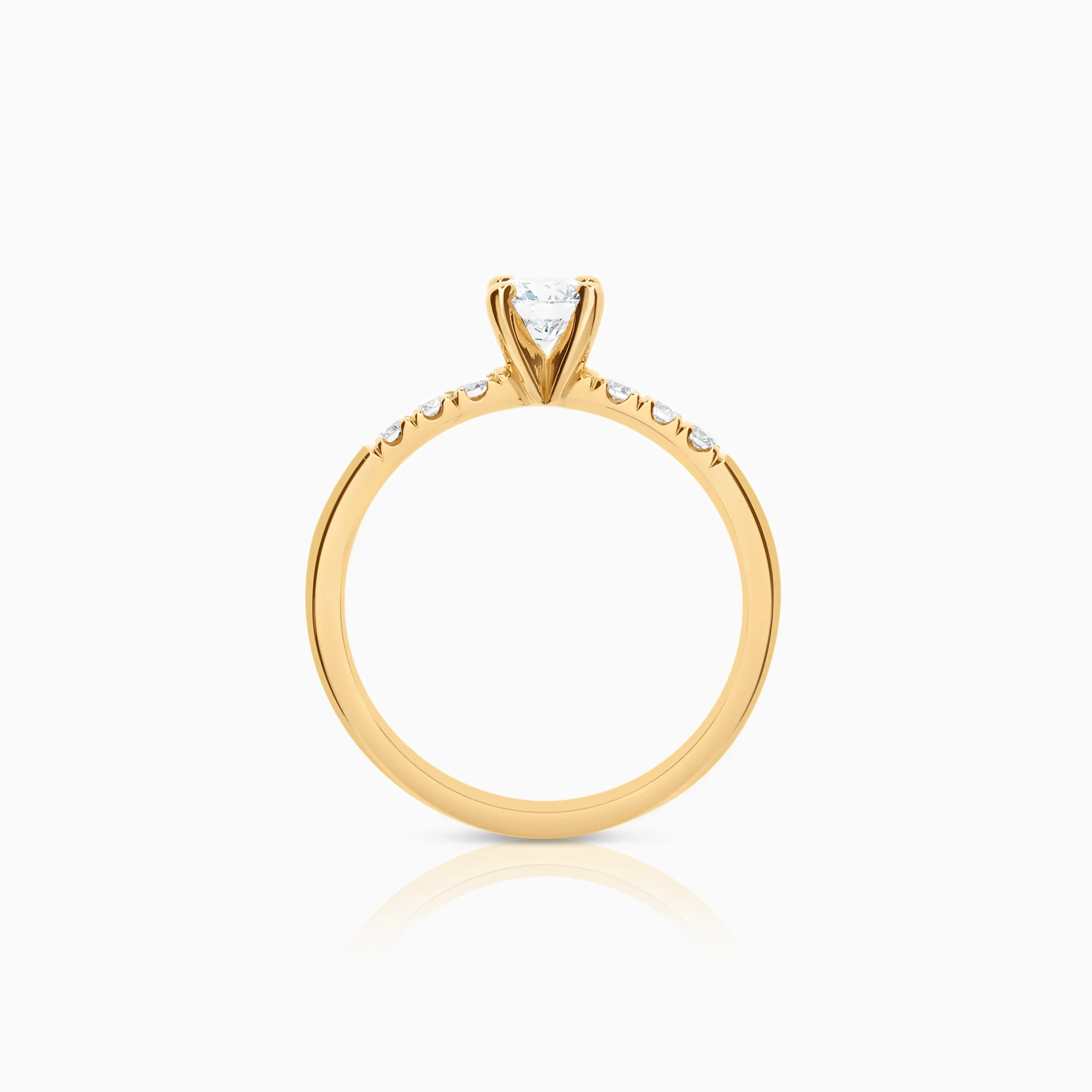 Side-stone ring 0.50ct 18K gold - Image 2