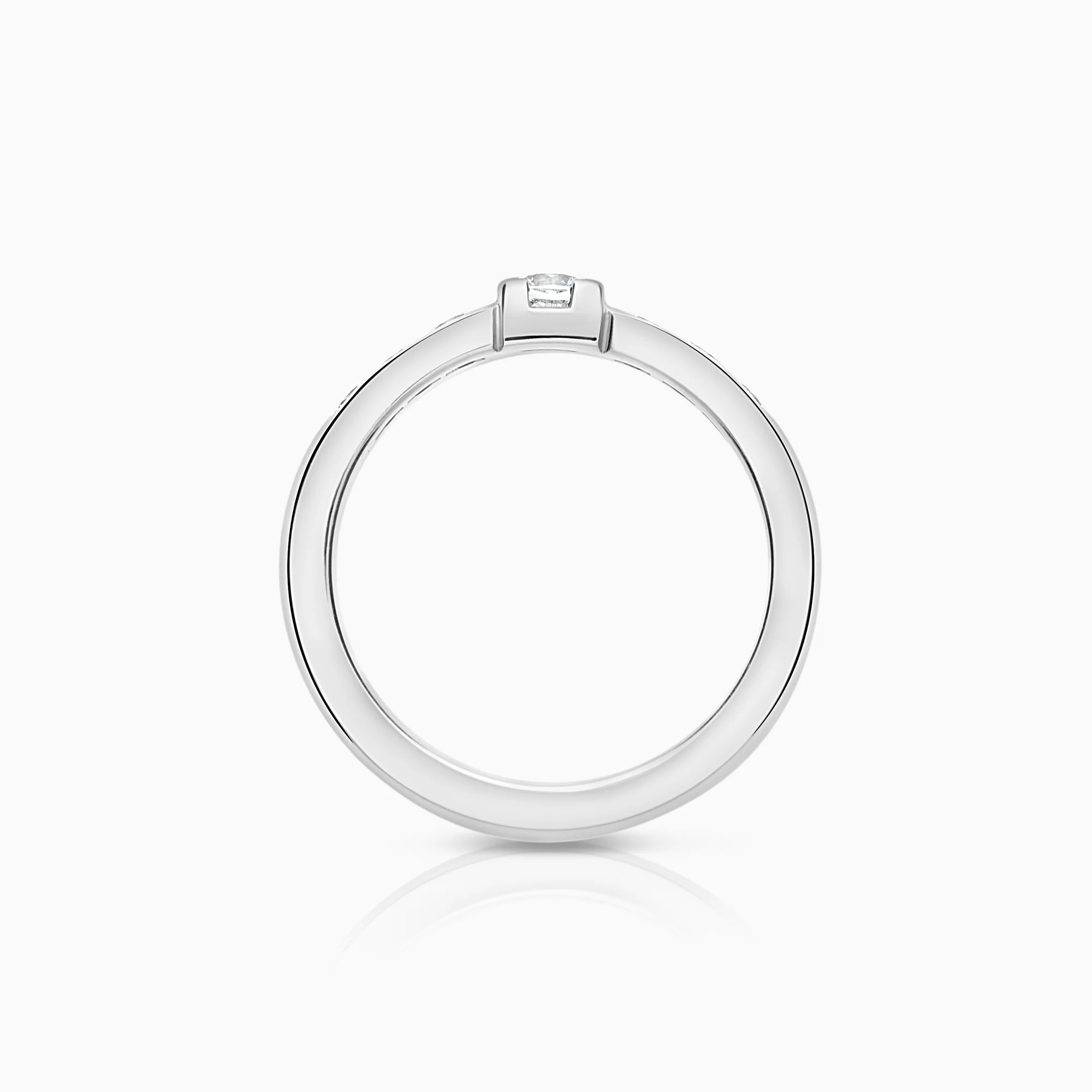 Side-stone ring 0.51ct 18K white gold - Image 2