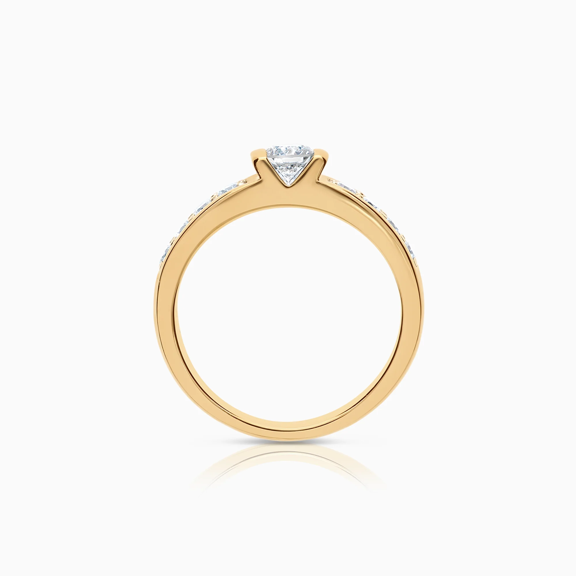Side stone ring 0.53ct 18K gold - Image 2