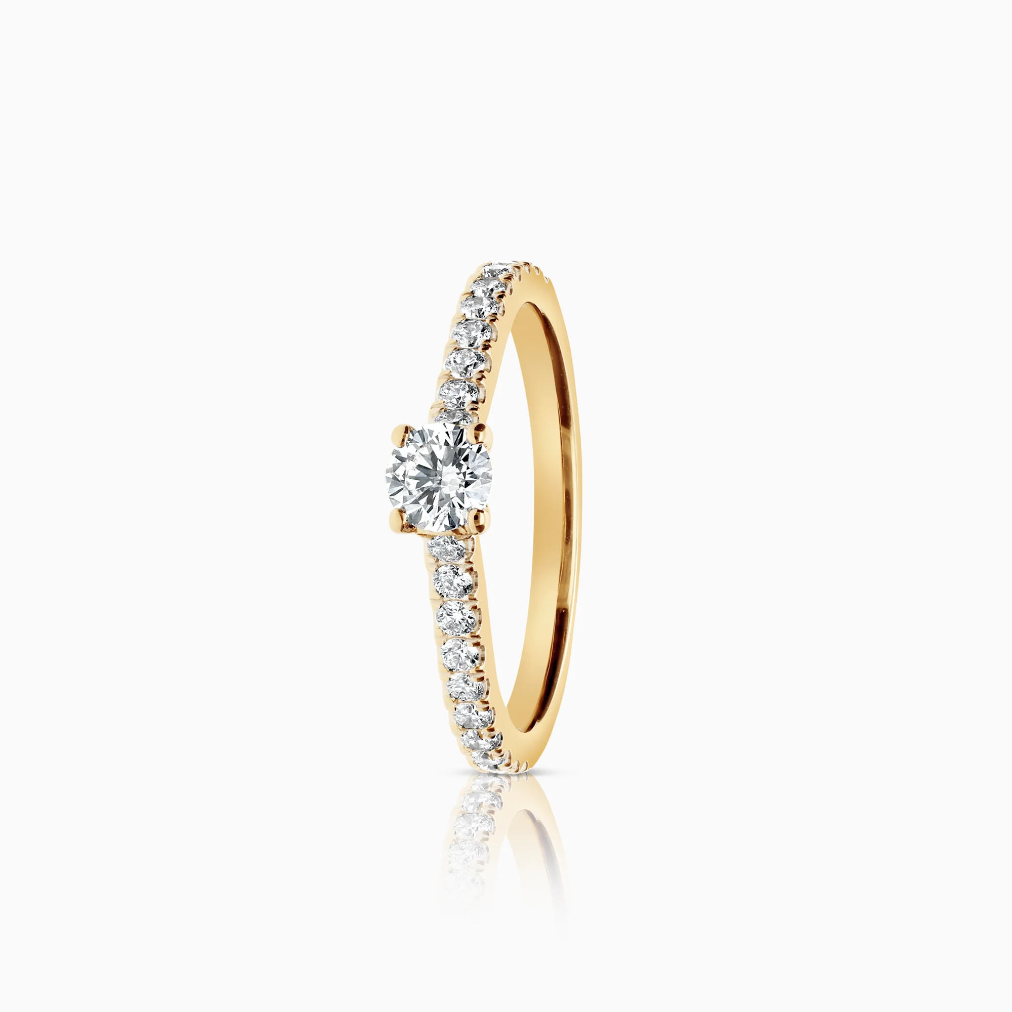 Side Stone Ring 0.55ct 18K Gold