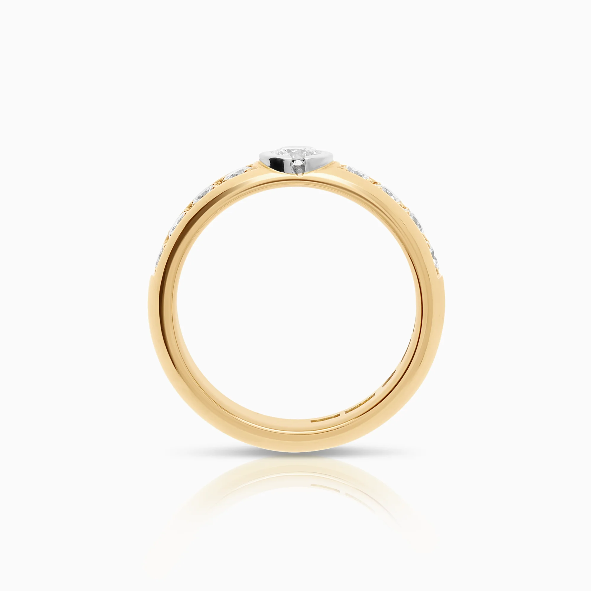 Side-stone ring 0.60ct 18K gold - Image 3