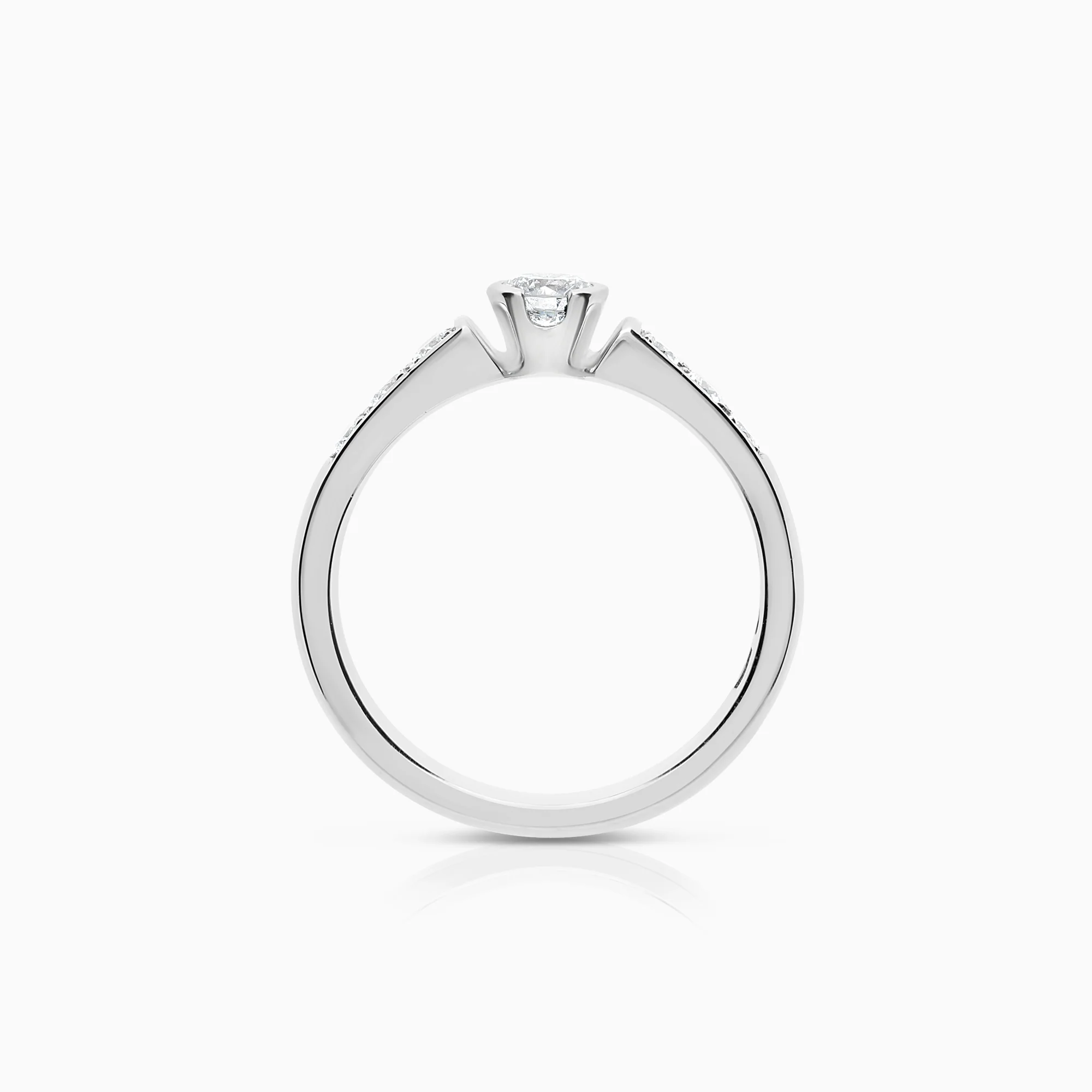 Side stone ring 0.65 18K white gold - Image 2