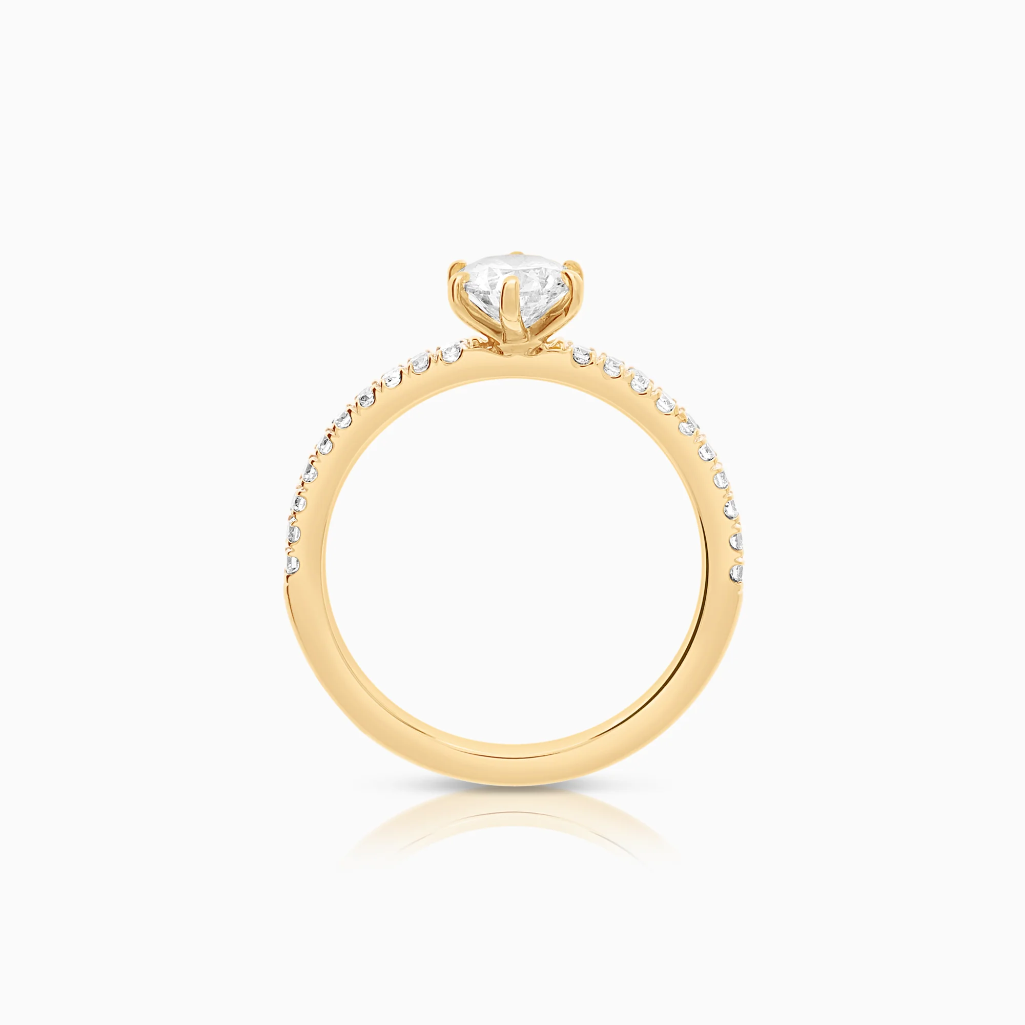 Side stone ring 0.65ct 18K gold - Image 3