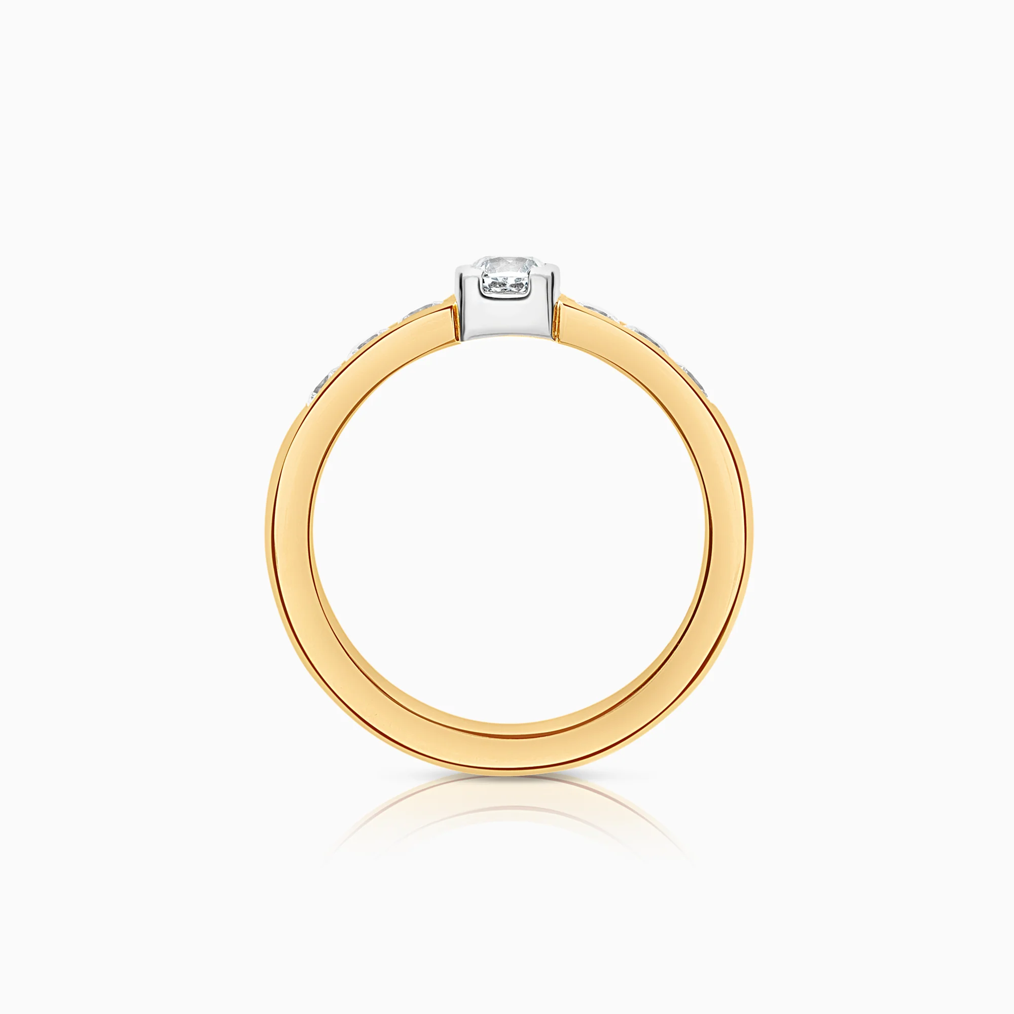 Side stone ring 0.80ct 18K gold - Image 2