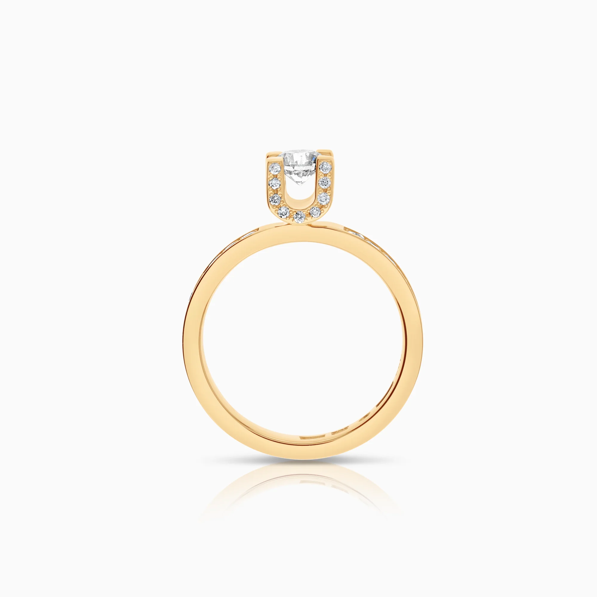 Side stone ring 0.82ct 18K gold - Image 3