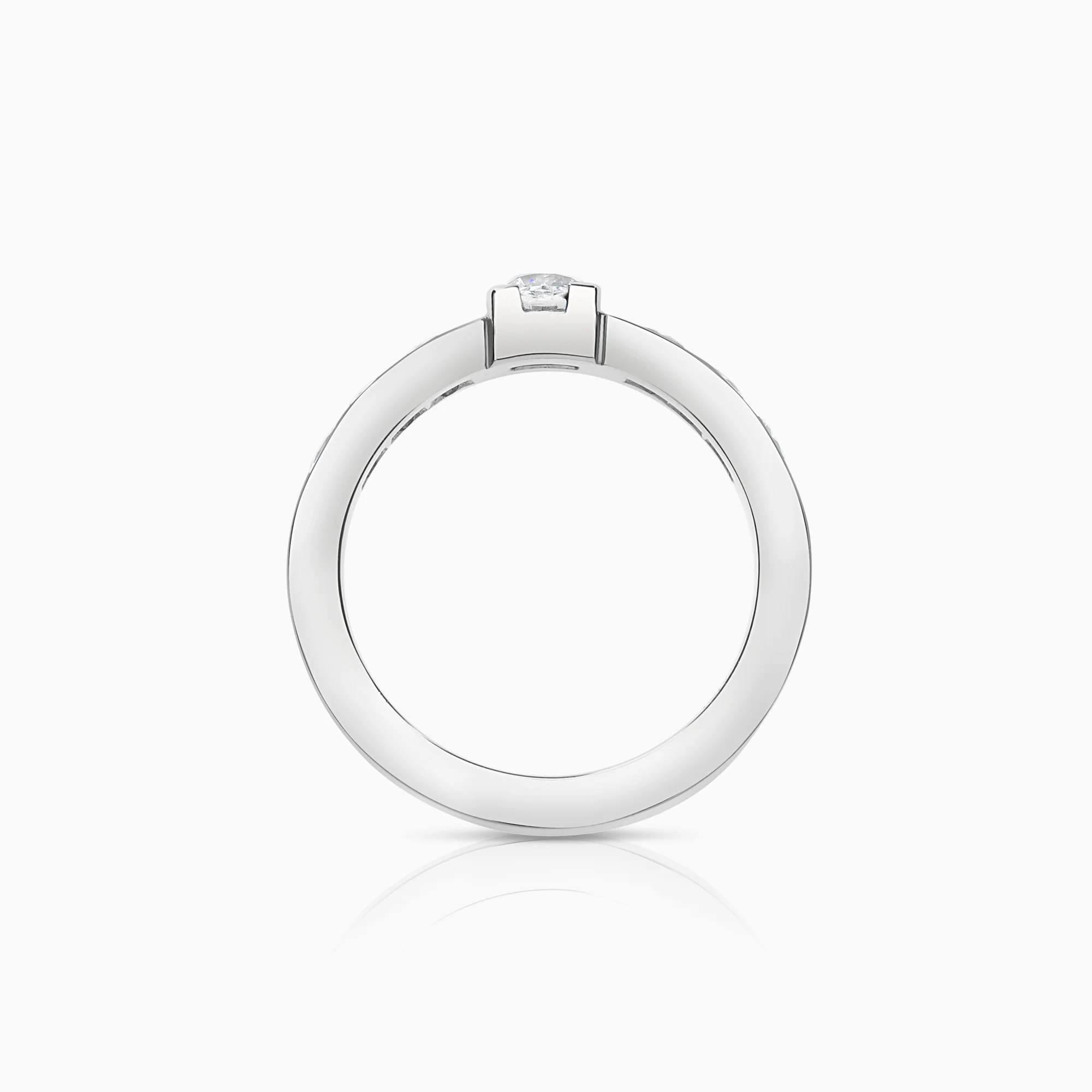 Side-stone ring 0.96ct 18K white gold - Image 2