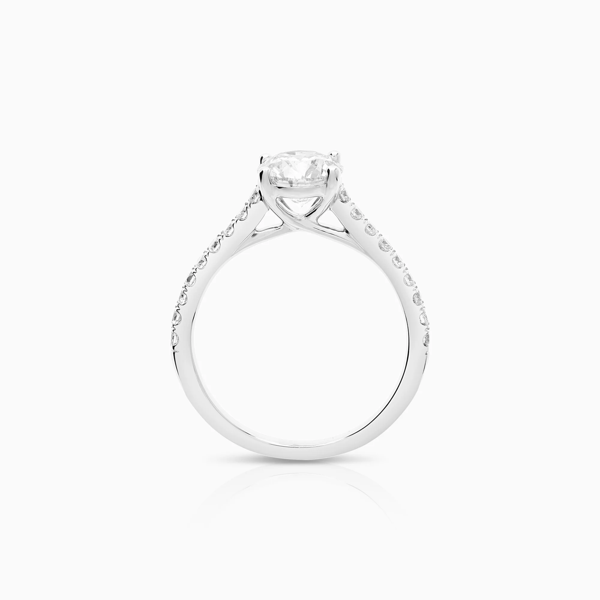 Side-stone ring 1.30ct 18K white gold - Image 2