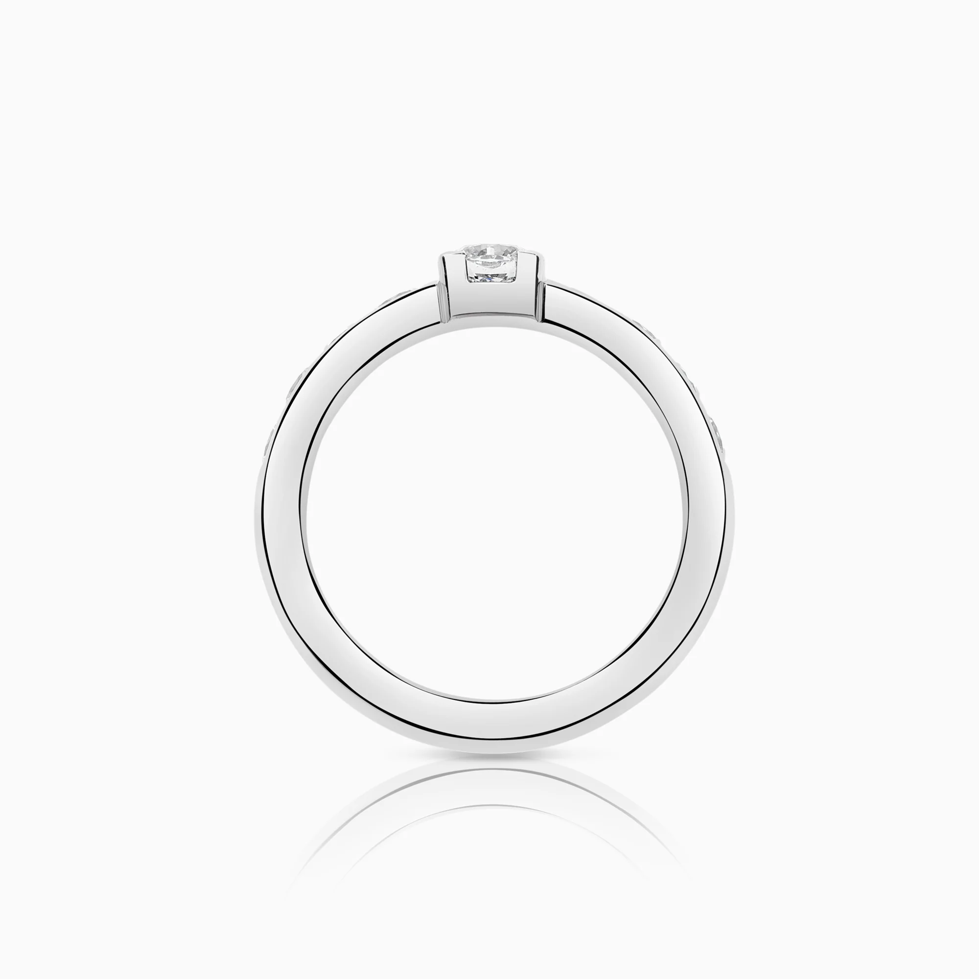Side Stone Ring 1.12ct 18K White Gold - Image 2