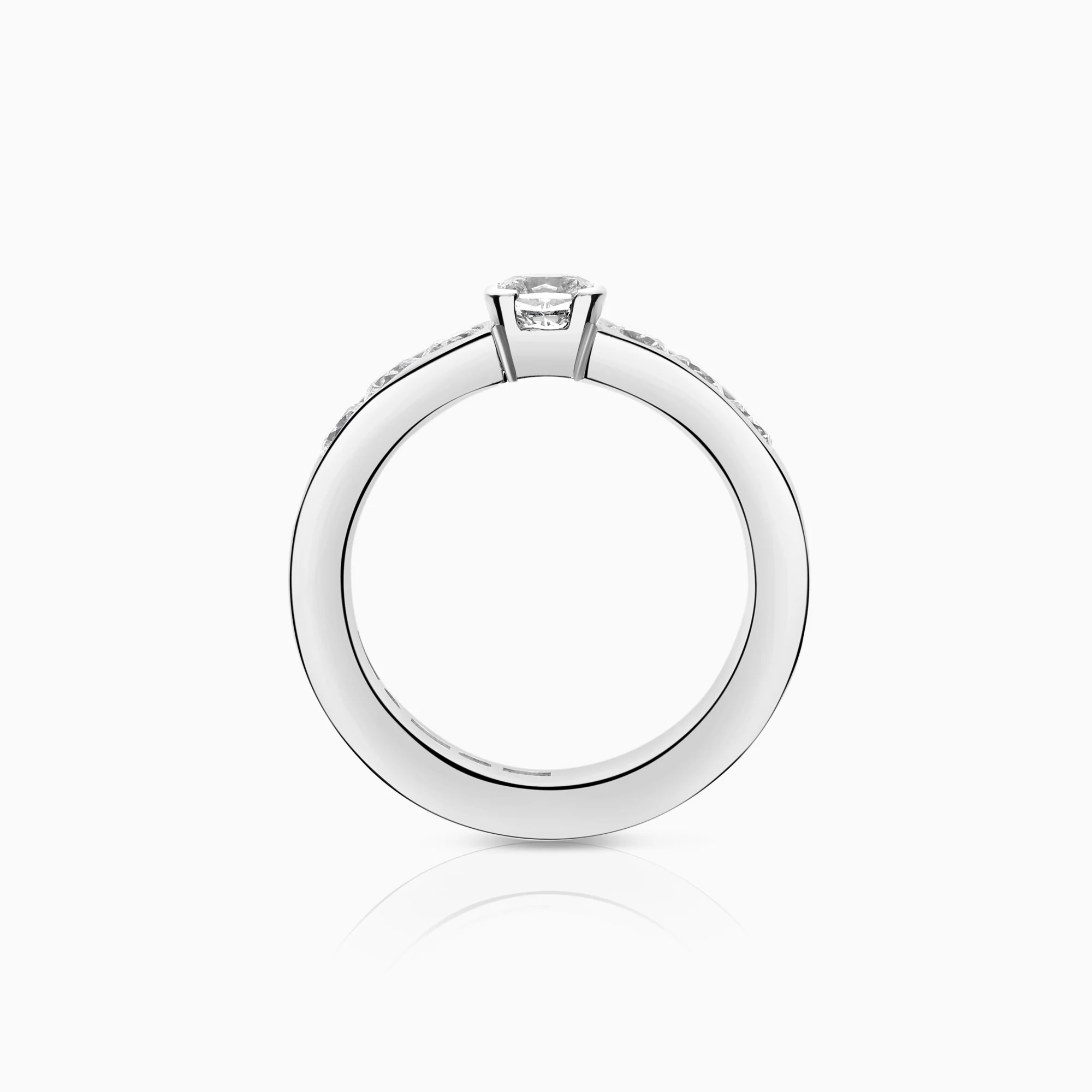 Side stone ring 1.25ct 18K white gold - Image 3